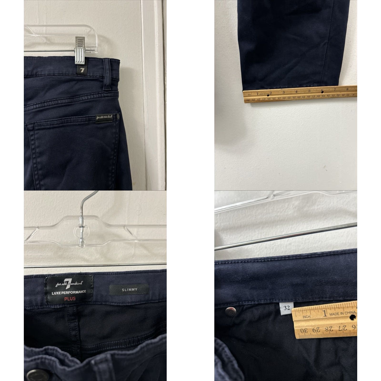 7 For All Mankind 7 For All Mankind Luxe Performance Plus Pants Mens 32x29 Navy Blue Slimmy Modal Size US 32 / EU 48 - 8 Thumbnail