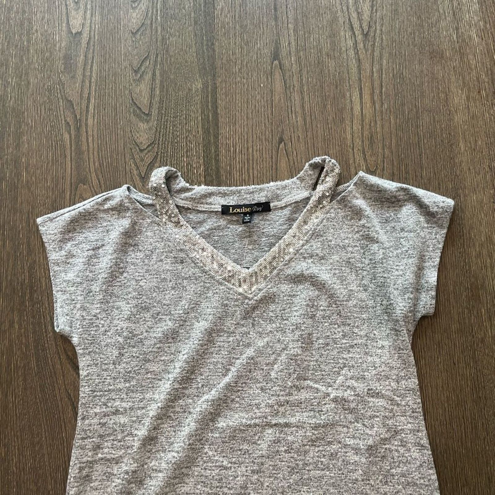 Vintage NWT Louise Paris Heathered Gray Collar Blouse Size S Size S / US 4 / IT 40 - 2 Thumbnail