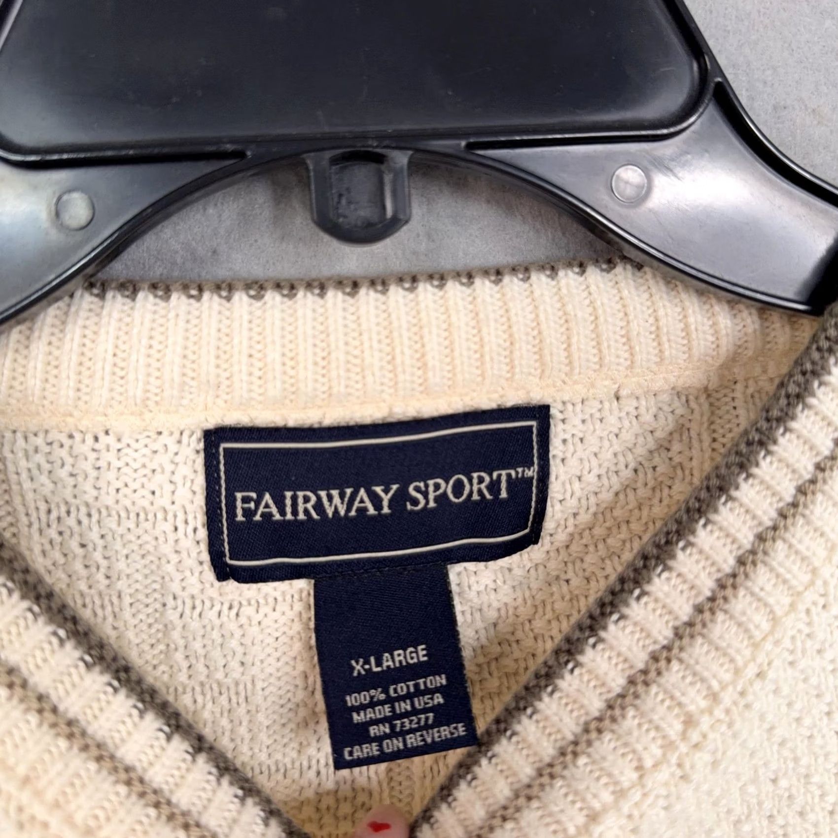 Vintage Vintage Fairway Sport Sweater XL White Golf Argyle Crewneck Knit Pullover Mens Size US XL / EU 56 / 4 - 4 Thumbnail