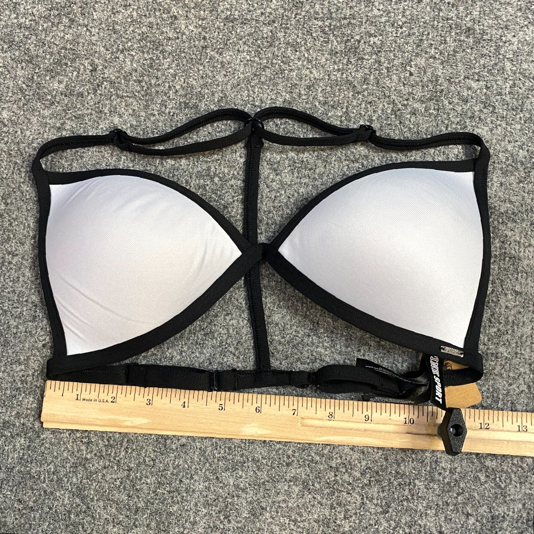 Pinko VINTAGE? Pink Victoria's Secret Bra M White Black Trim Wireless NEW Shirt Womens M White Victoria'S Secret Dream Angels B Wireless T-Shirt Bra Size ONE SIZE - 3 Thumbnail