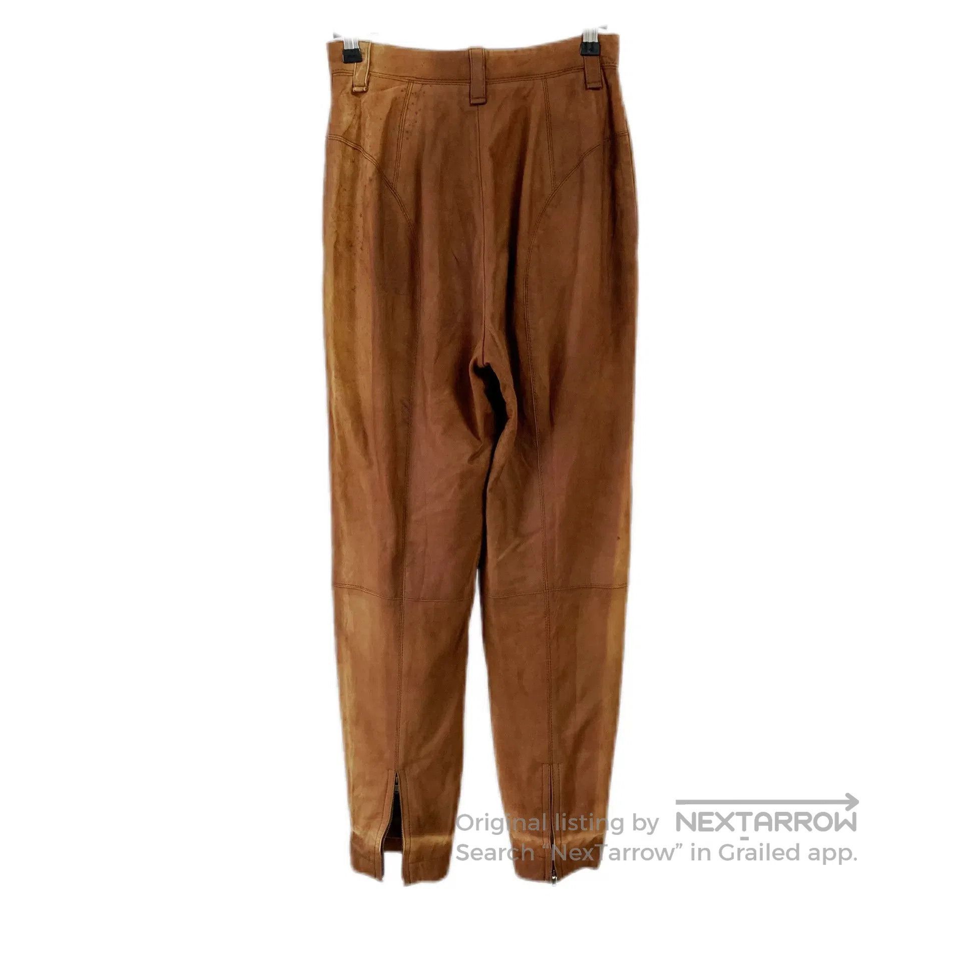 Issey Miyake Issey Miyake Brown Leather Pants. Size US 32 / EU 48 - 2 Thumbnail