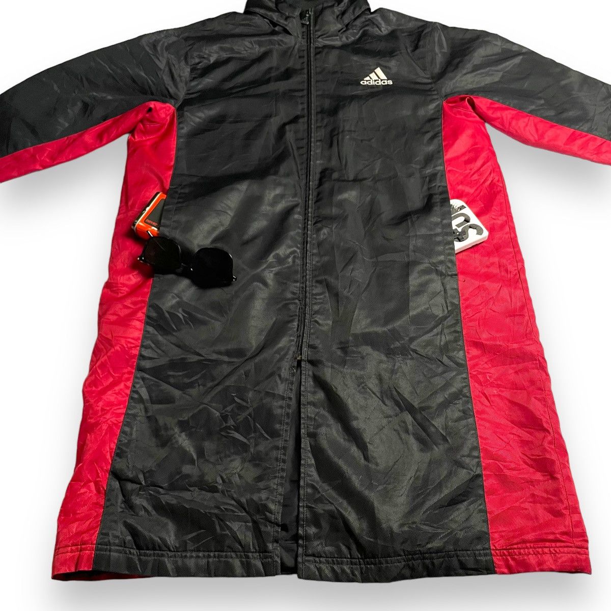 Adidas × Vintage VINTAGE ADIDAS EMBROIDERED LOGO SPELL OUT LONG JACKET Size US L / EU 52-54 / 3 - 4 Thumbnail