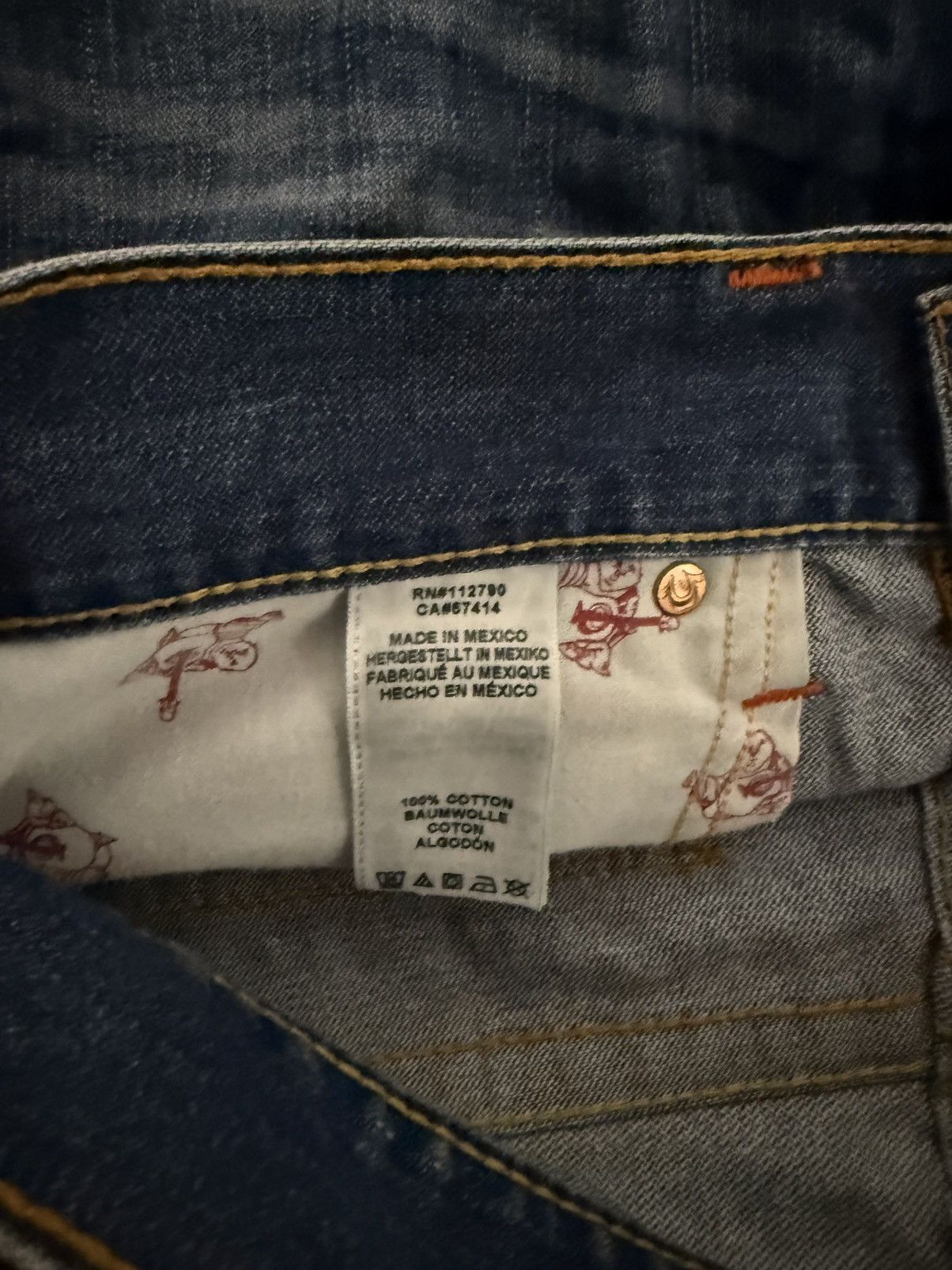 True Religion True Religion World Tour Mens Denim Straight Leg Jeans Size Size US 34 / EU 50 - 5 Thumbnail