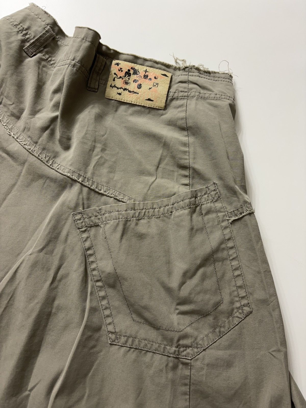 Vintage ASYMMETRIC ARCHIVE VINTAGE MIDI MINI SKIRT MILITARY Size 28" / US 6 / IT 42 - 5 Thumbnail