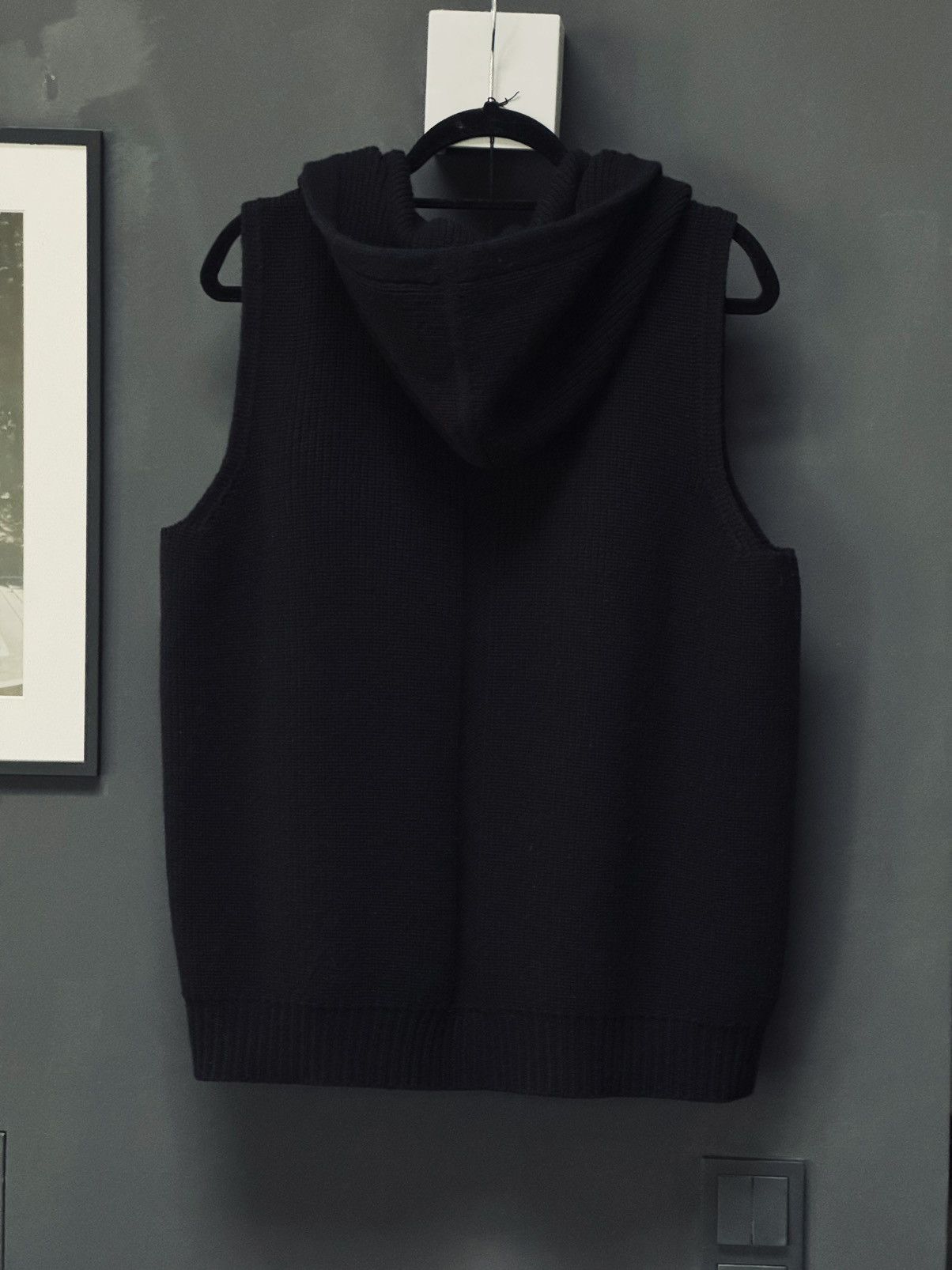 Rick Owens Final Drop | SL LINER Black L Hooded Wool Vest Size US L / EU 52-54 / 3 - 5 Thumbnail