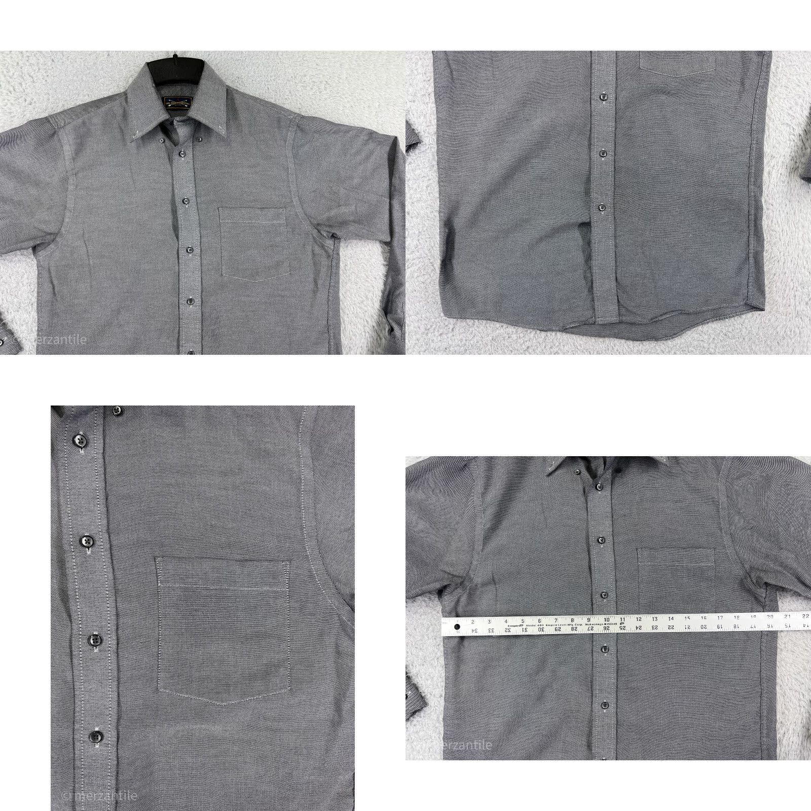 Arrow Arrow Shirt Mens 33 Gray Button Up Long Sleeve Oxford Cotton Poly Regular Size US XS / EU 42 / 0 - 8 Thumbnail