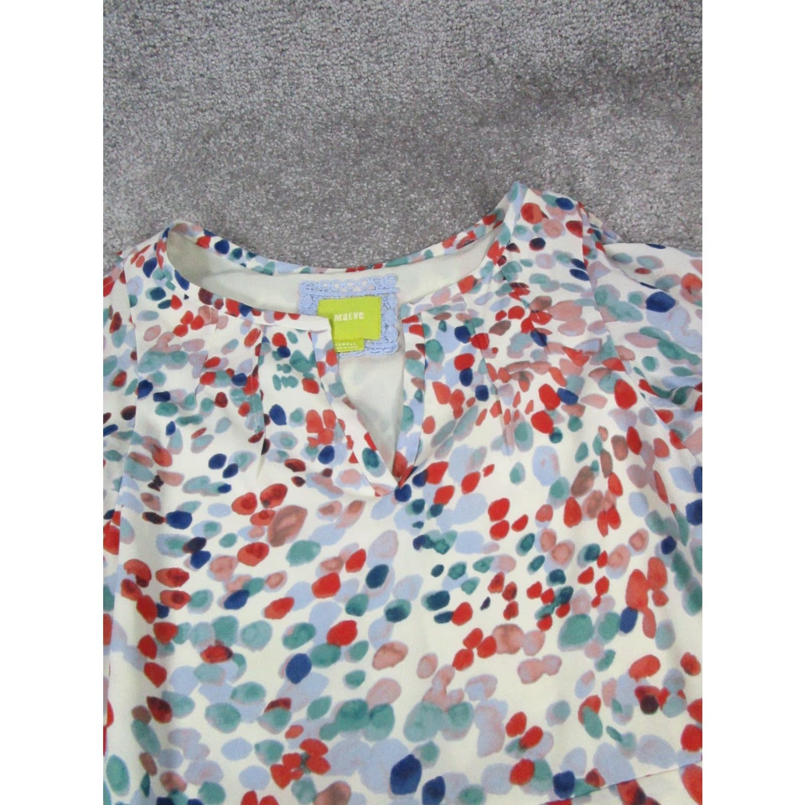 Vintage Maeve Dress Womens XS White Red Blue Blouson Size XS / US 0-2 / IT 36-38 - 2 Thumbnail