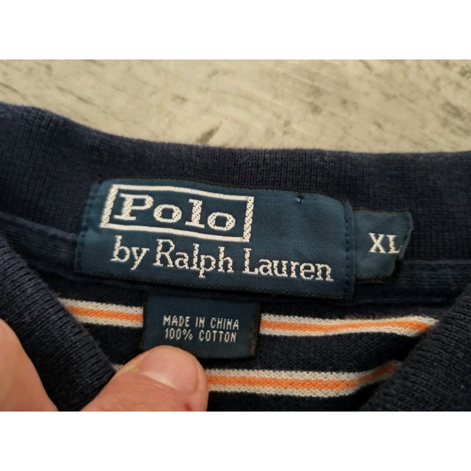 Ralph Lauren VINTAGE Ralph Lauren Polo Shirt Men XL Blue Orange Striped Pony Embroidered Classic Preppy Size US XL / EU 56 / 4 - 6 Thumbnail