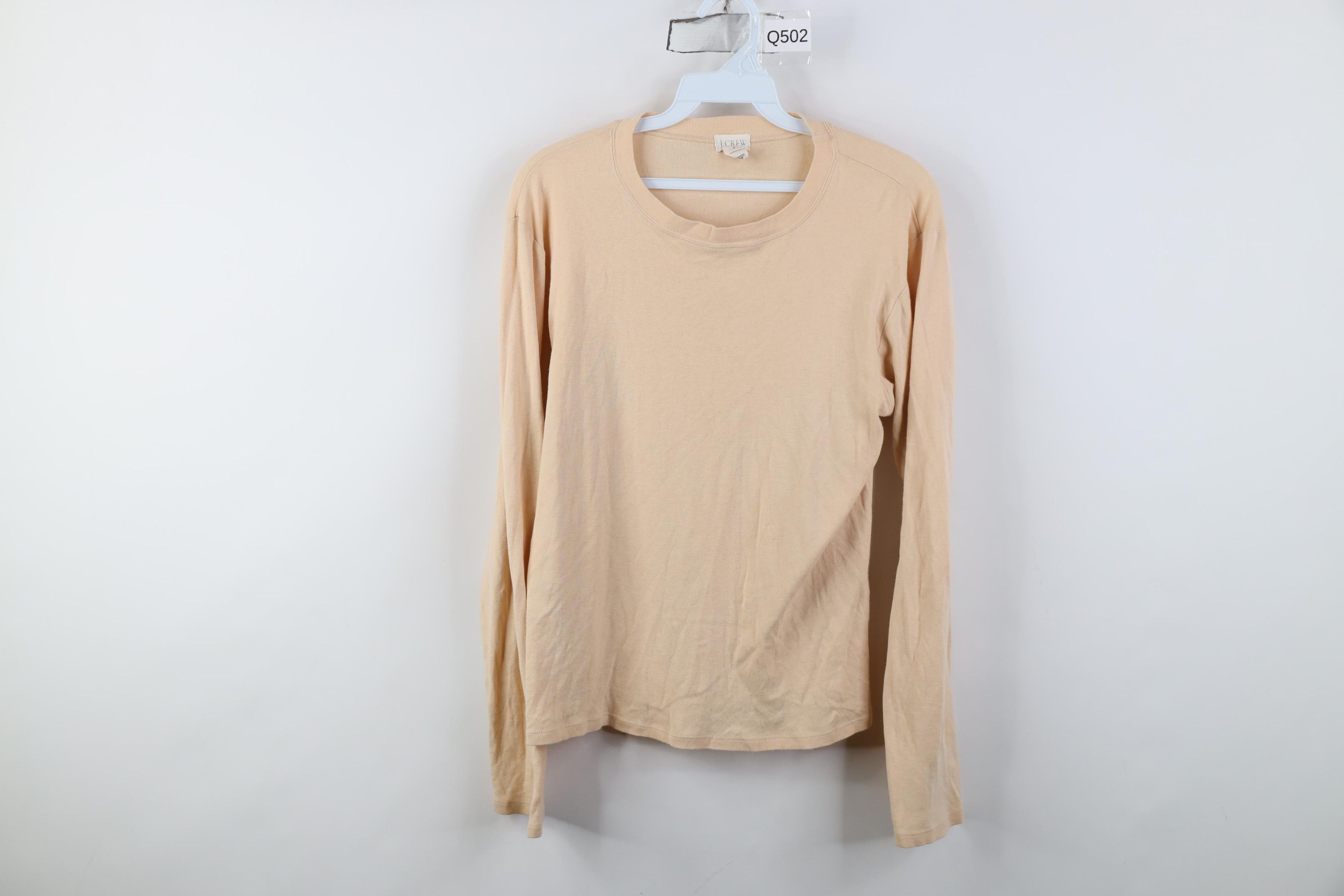 J.Crew Vintage 90s J Crew Cotton Thermal Ribbed Knit T-Shirt Beige Size L / US 10 / IT 46 - 1 Thumbnail