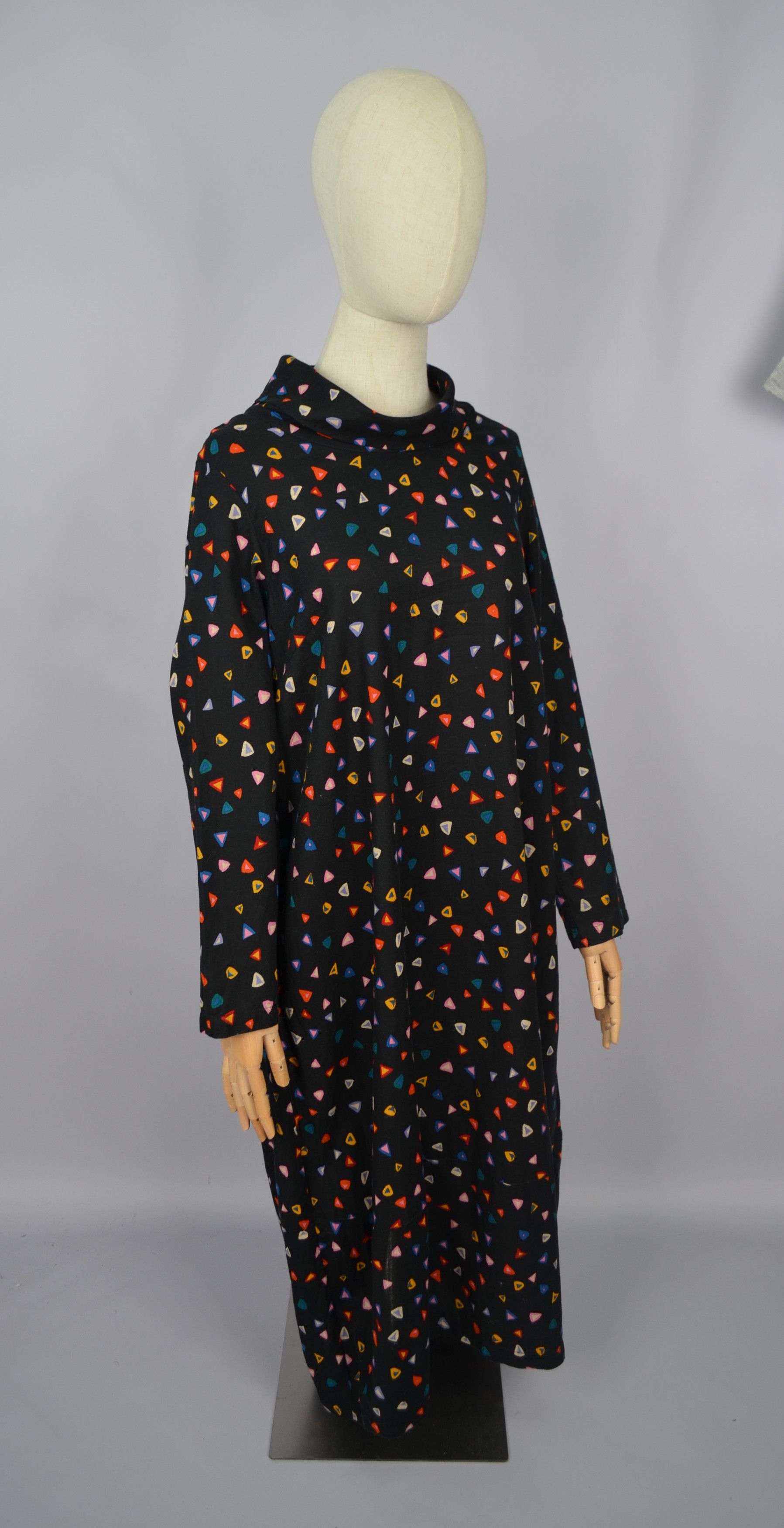 Designer × Sahara Club Beautiful Sahara Abstract Print Long Dress Mock Neck Sz 1/XS Size XS / US 0-2 / IT 36-38 - 8 Thumbnail