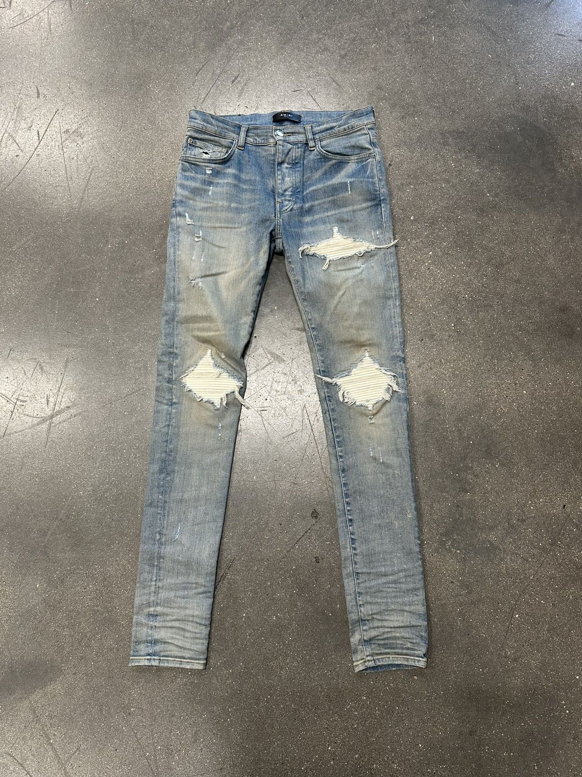 Amiri Blue Cotton Relaxed Fit Jeans