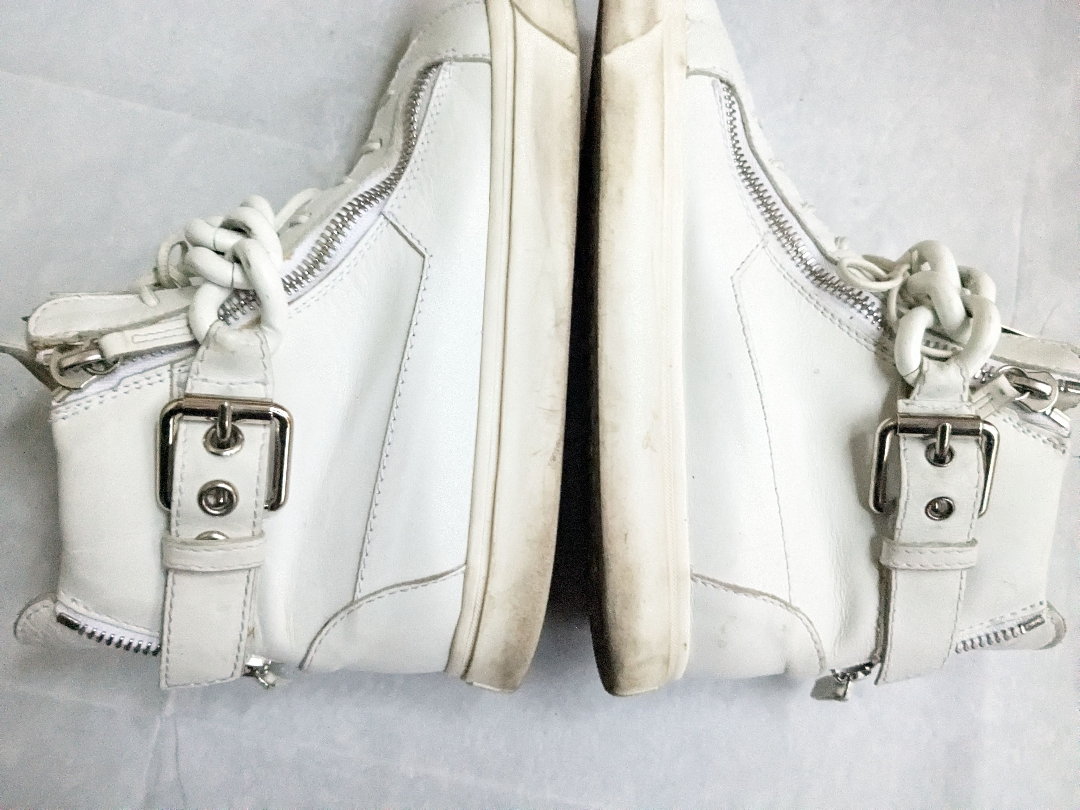 Giuseppe Zanotti Giuseppe Zanotti Chain Sneakers 11 44 White High Top Leather Size US 11 / EU 44 - 9 Thumbnail