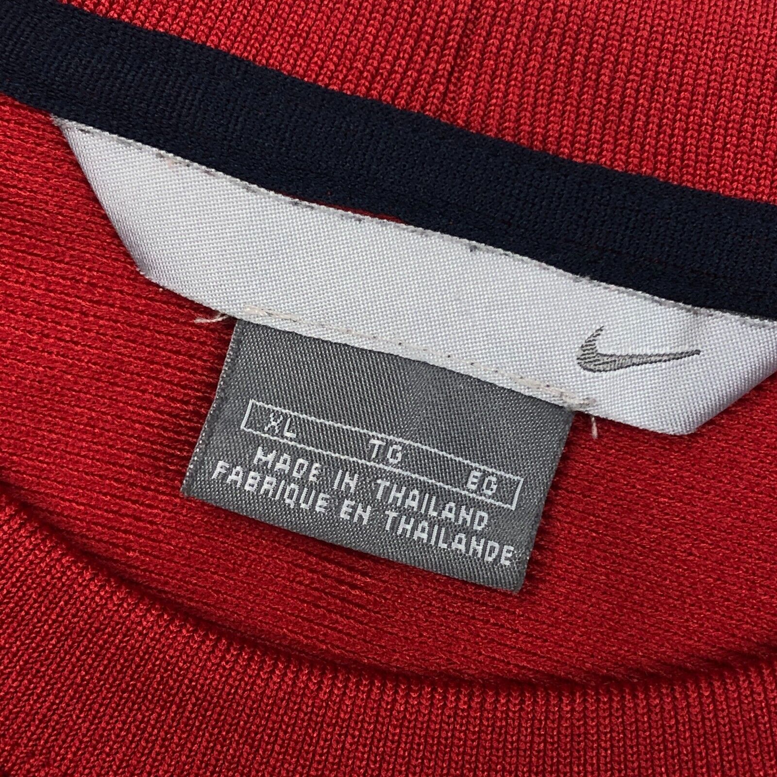 Nike × Vintage Nike Red Navy Silver Tag Work Out Shirt Tee Size XL B3 Size US XL / EU 56 / 4 - 4 Thumbnail