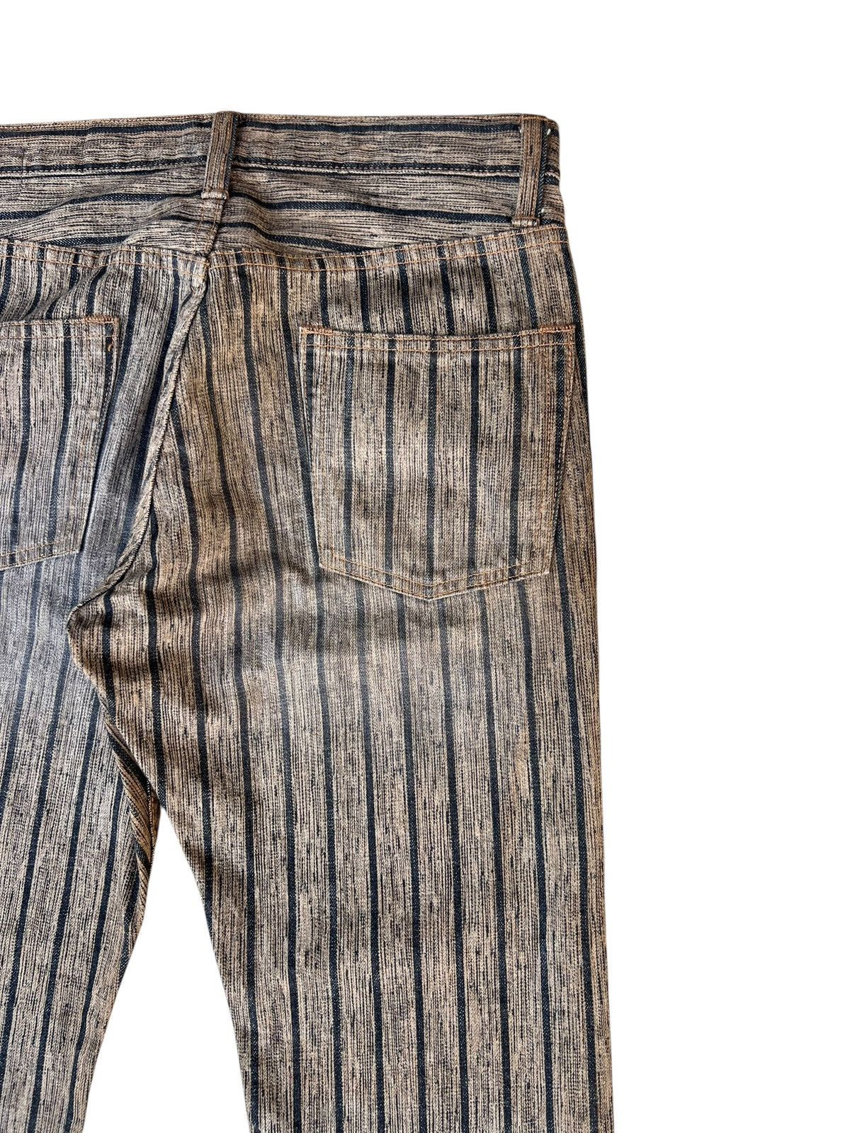 Schlussel Vintage BLUE WAY Japan Faded Striped Denim Flare Jeans Size US 32 / EU 48 - 18 Thumbnail