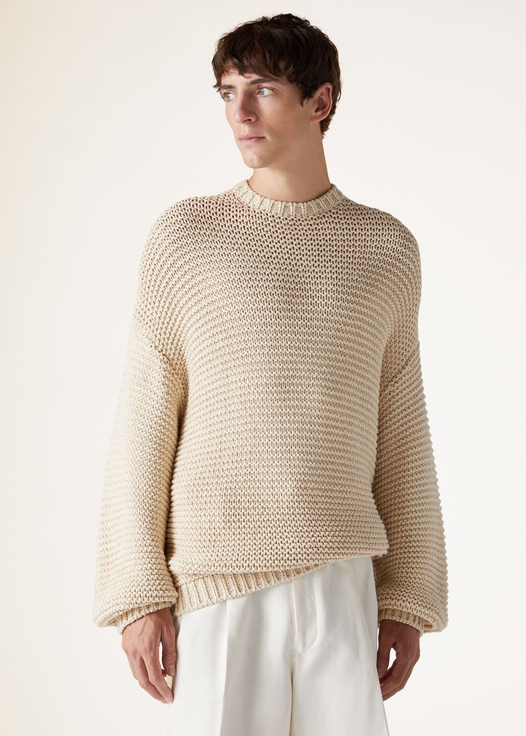 Loro Piana o1w1db10125 FAO0537 Hida Crewneck Sweater in Cream Size US M / EU 48-50 / 2 - 2 Thumbnail