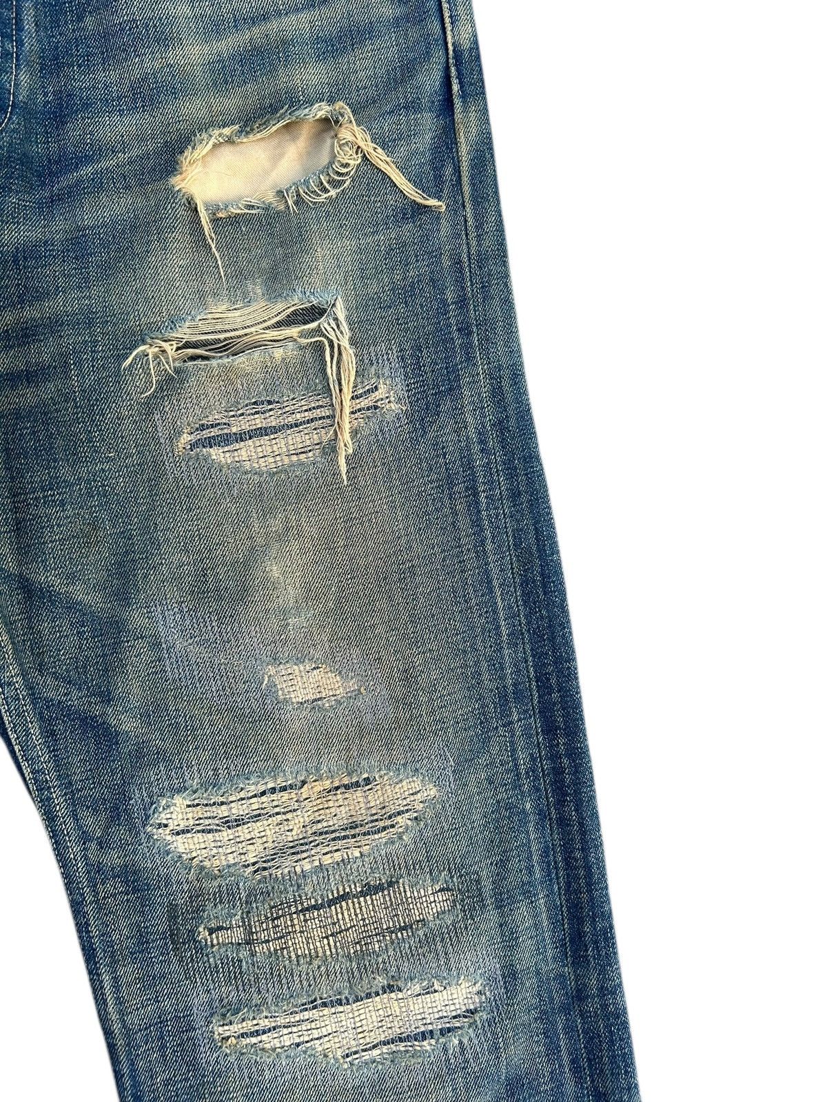 Kaws Thrashed Original Fake Kaws Selvedge Denim Jeans Size US 34 / EU 50 - 6 Thumbnail