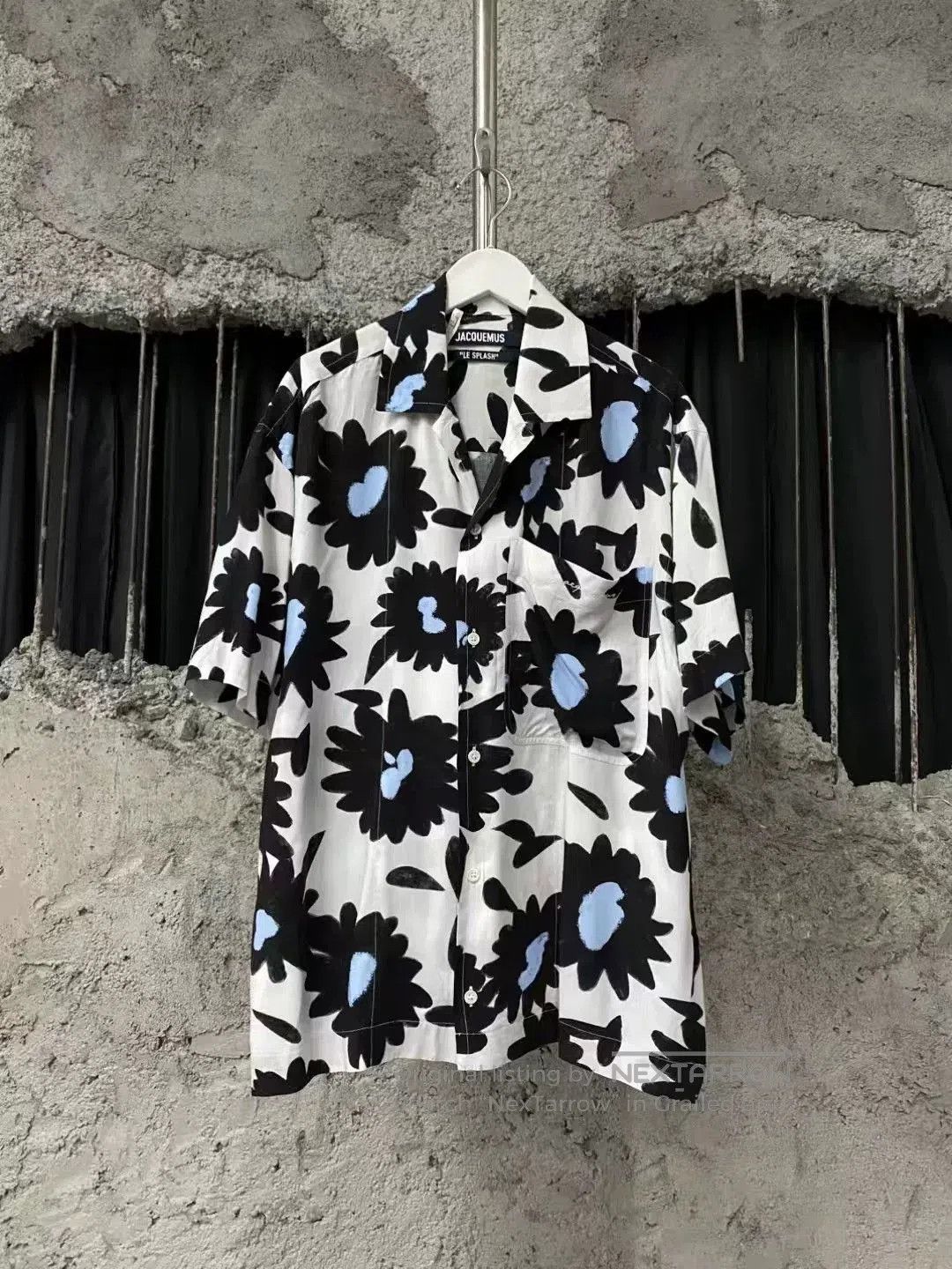 Jacquemus Jacquemus Black Blue Heart Flower Shirt. Size L / US 10 / IT 46 - 1 Thumbnail