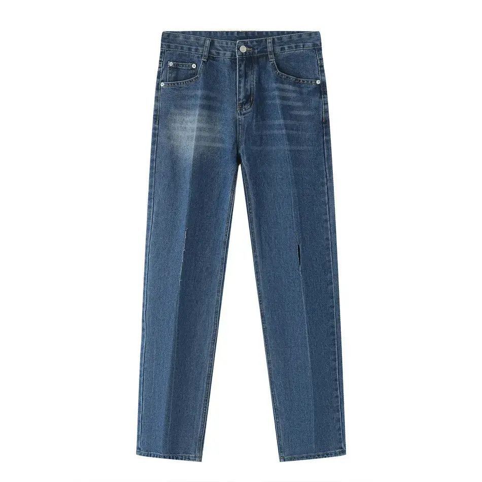 Japanese Brand Retro loose wide leg ripped jeans Size US 32 / EU 48 - 5 Thumbnail