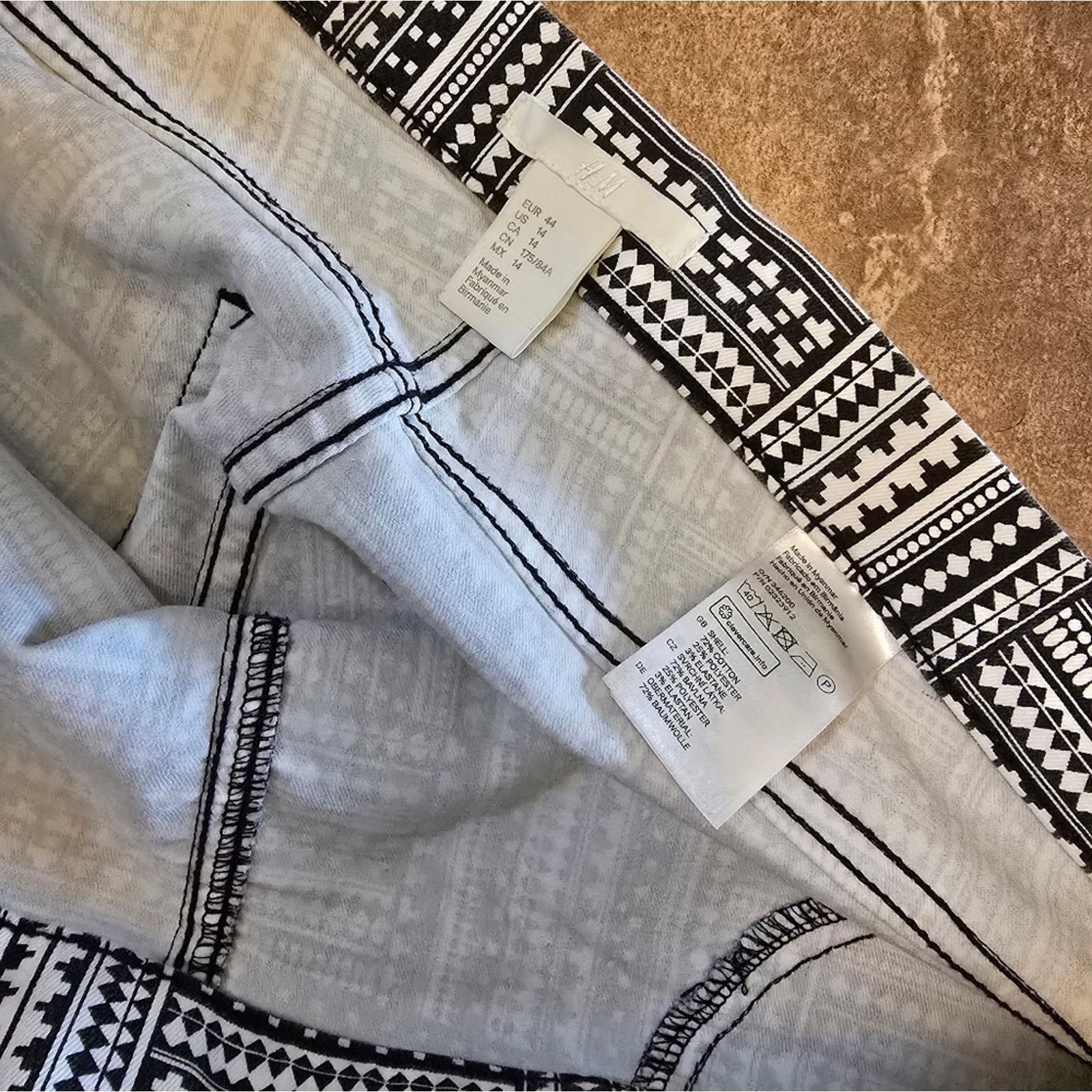 H&M Black White Detailed Denim | H&M | Skinny Jean Size 36" / US 14 / IT 50 - 3 Thumbnail