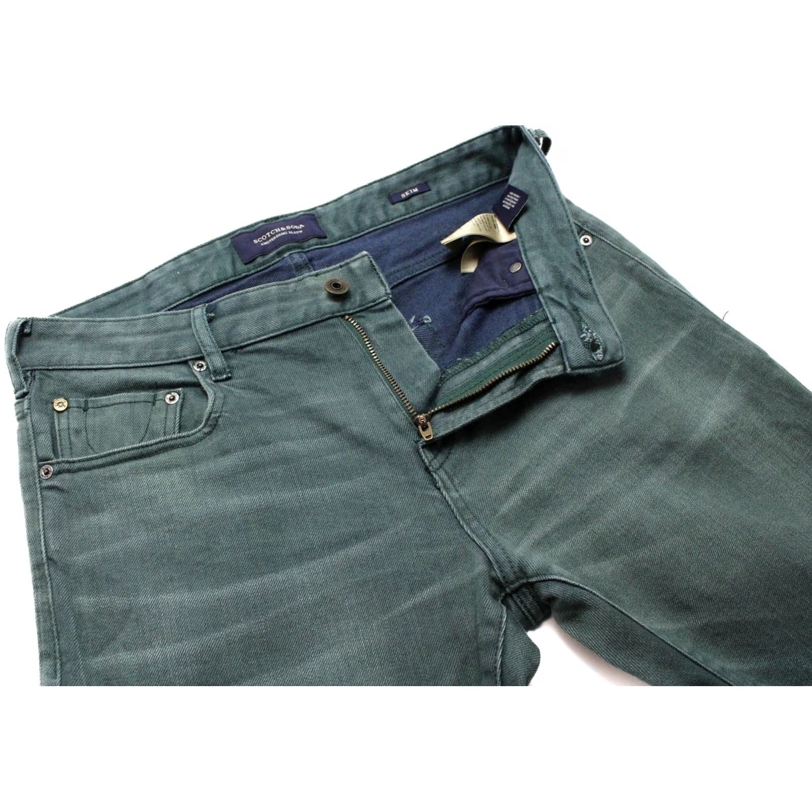 Scotch & Soda Scotch & Soda Men's Jeans Slim Fit W30/L32 Green Denim Pants Zip Fly Size US 30 / EU 46 - 5 Thumbnail