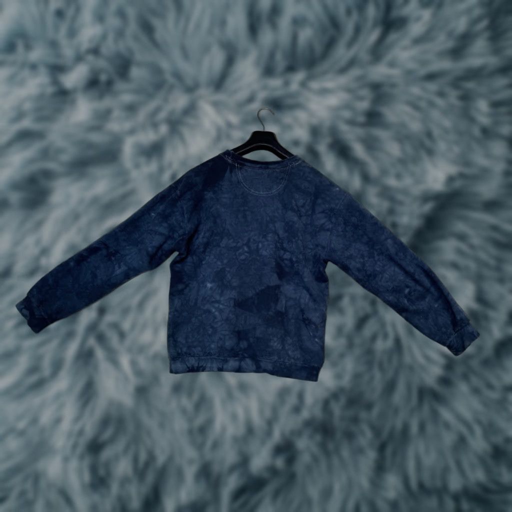 The Mountain The Mountain Shark Sweatshirt Unisex M Blue Tie Dye Cotton Blend Fleece Pullover Long Sleeve Heavyweight Machine Washable Regular Fit Size US M / EU 48-50 / 2 - 1 Thumbnail
