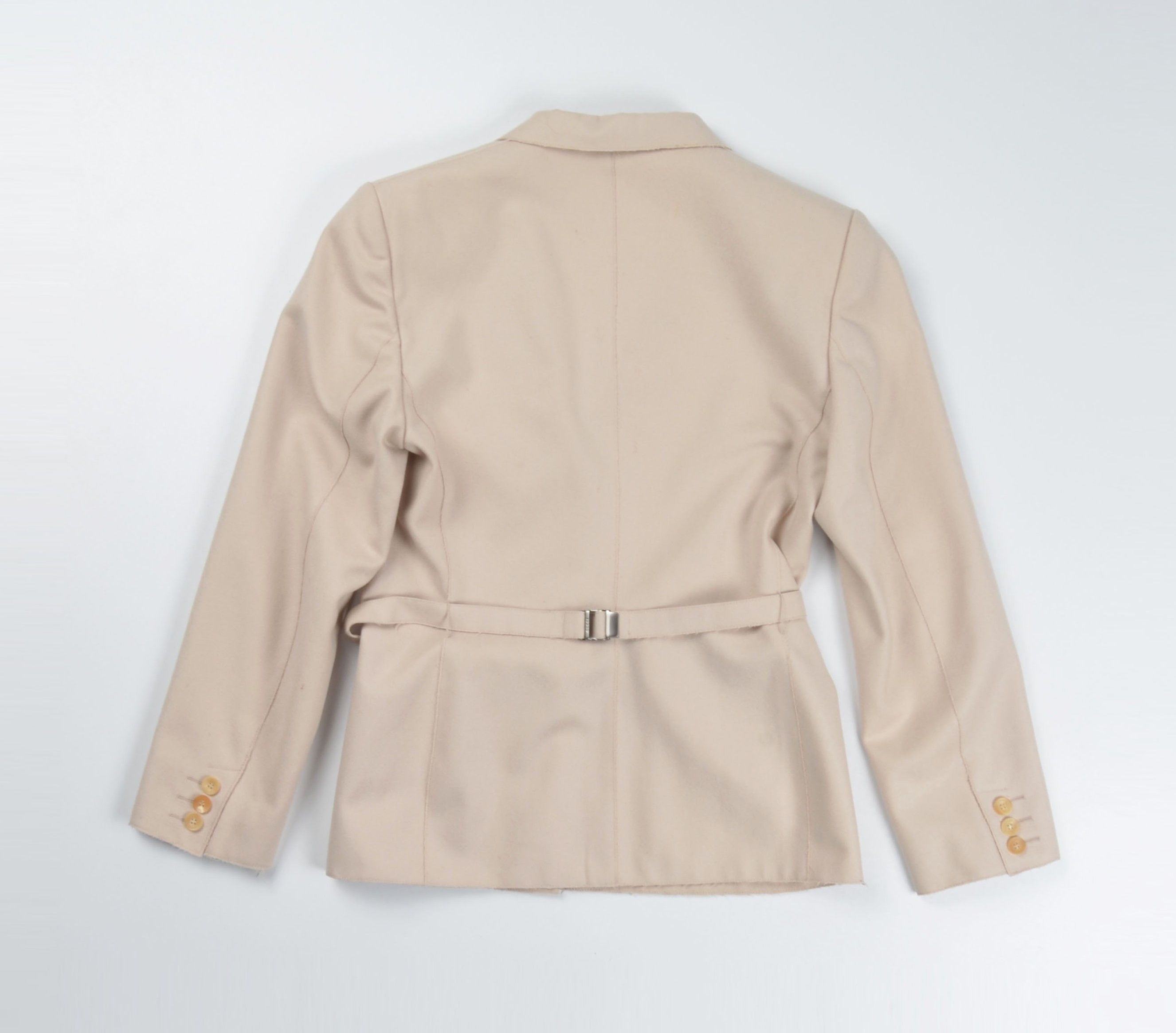 Gucci Gucci Tom Ford Era Raw Edge Belted Cream Tailored Blazer Size S / US 4 / IT 40 - 6 Thumbnail