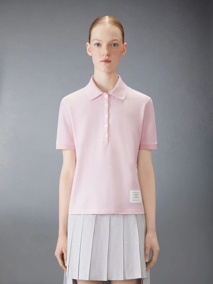 Thom Browne Short Sleeve Rib Cuff Polo W/ Engineered 4 Bar Size S / US 4 / IT 40 - 1 Thumbnail