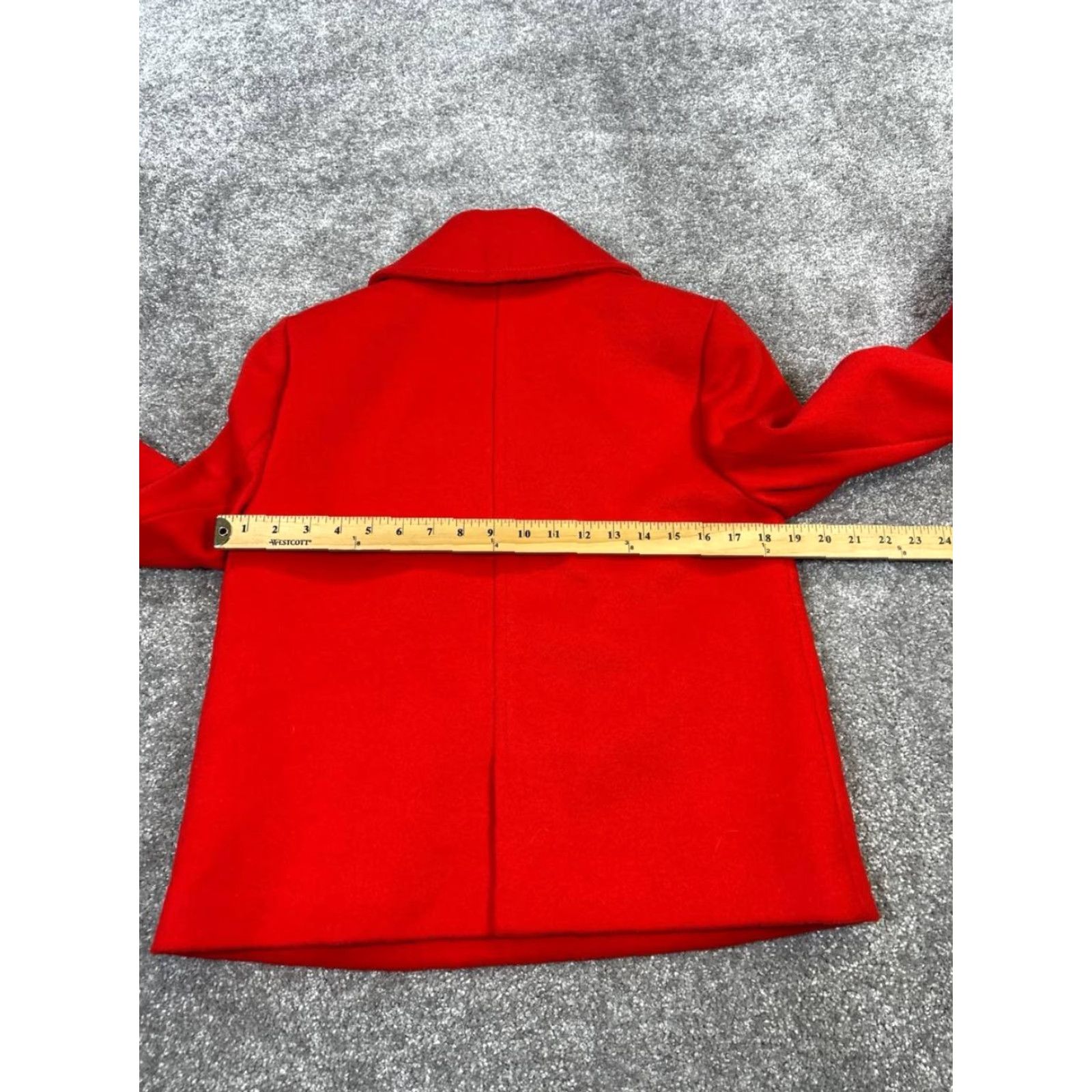 J.Crew VINTAGE J.Crew Pea Coat Women 6 Wool Red Fall Winter Casual Reg Bibfront Size M / US 6-8 / IT 42-44 - 5 Thumbnail