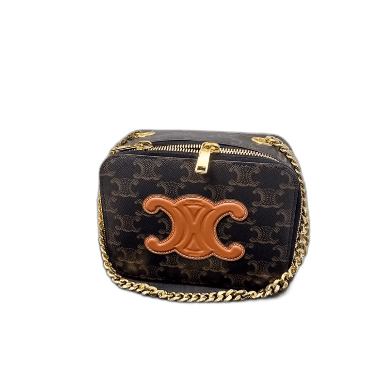 Celine Vintage Chain Box Crossbody Bag in Black, Men's