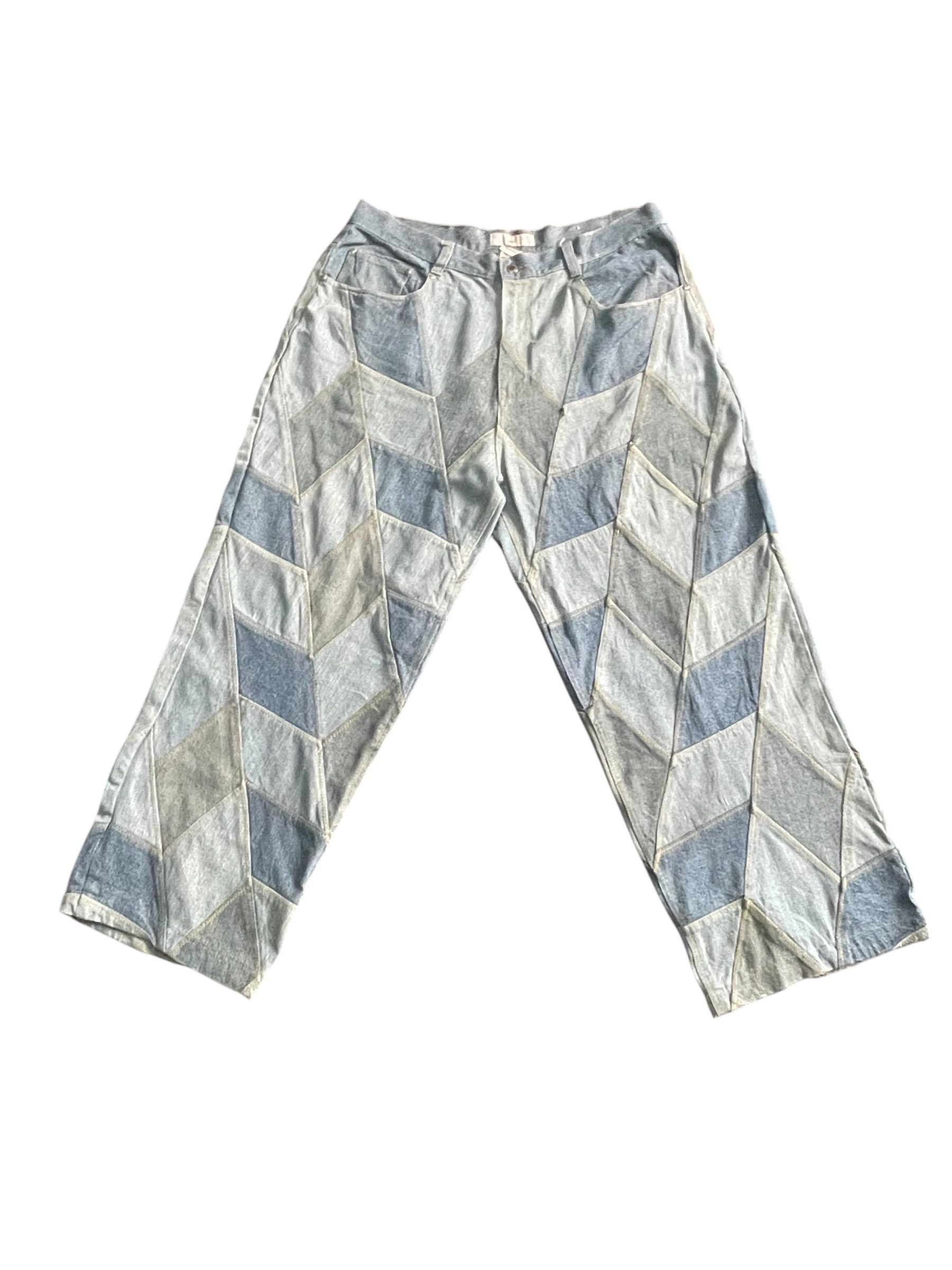Indigo Indigo Gold Custom Patched Denim Size US 41 - 1 Thumbnail