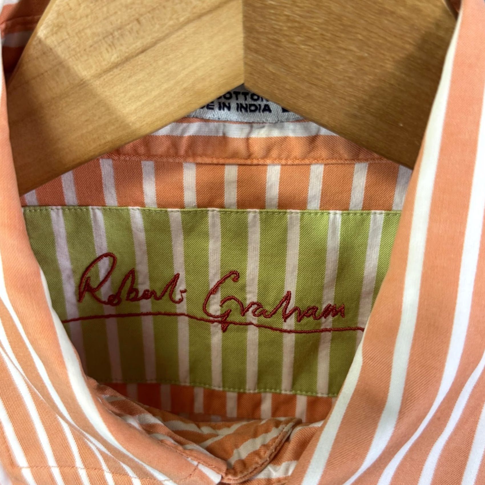 Robert Graham Robert Graham Shirt Mens Large Stripe Button Down Long Sleeve Dress Shirt Size 42R - 7 Thumbnail