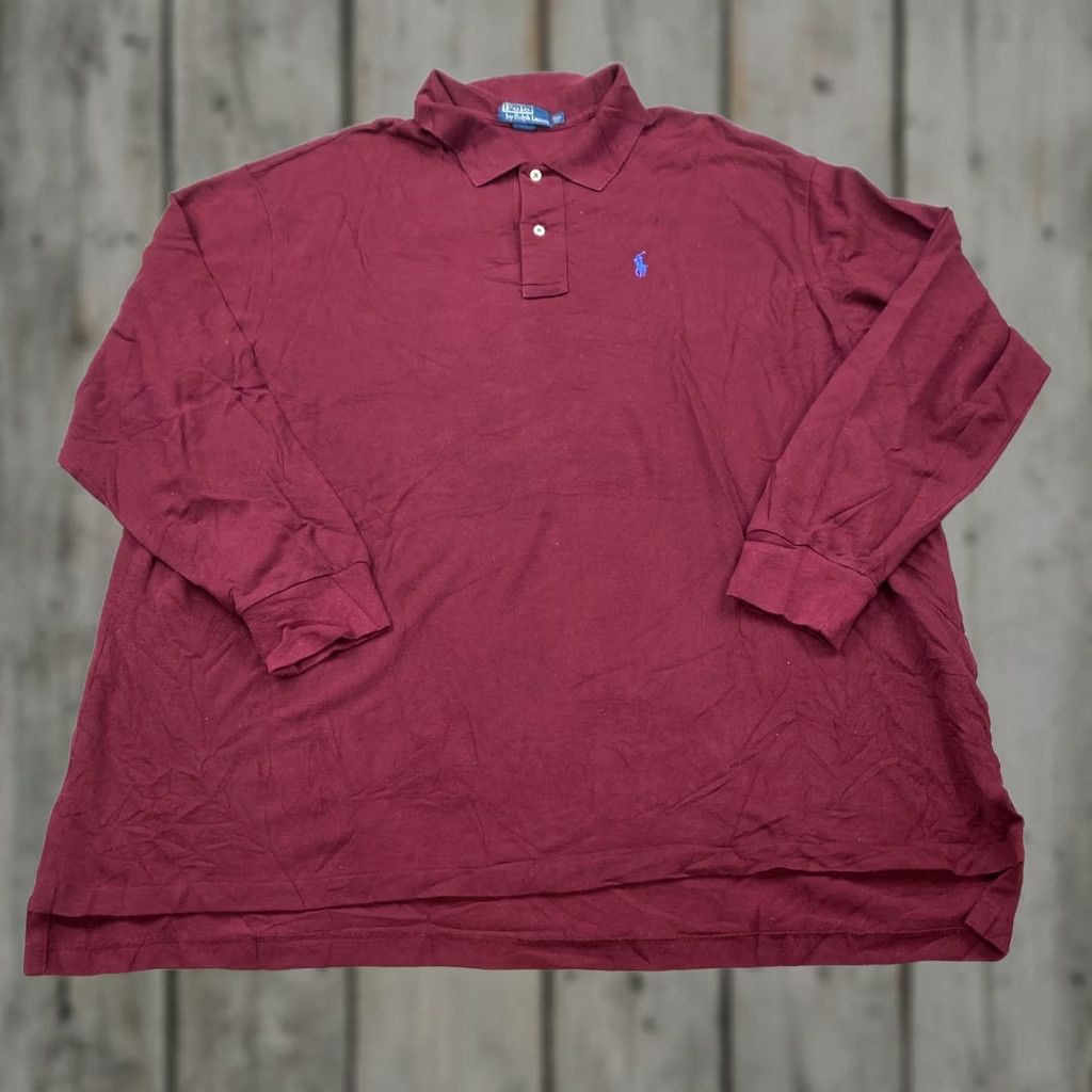 Polo Ralph Lauren VINTAGE Polo Ralph Lauren Shirt Men 3XB Big Red Blue Pony Rugby 90s Outdoor Size US XXL / EU 58 / 5 - 1 Thumbnail
