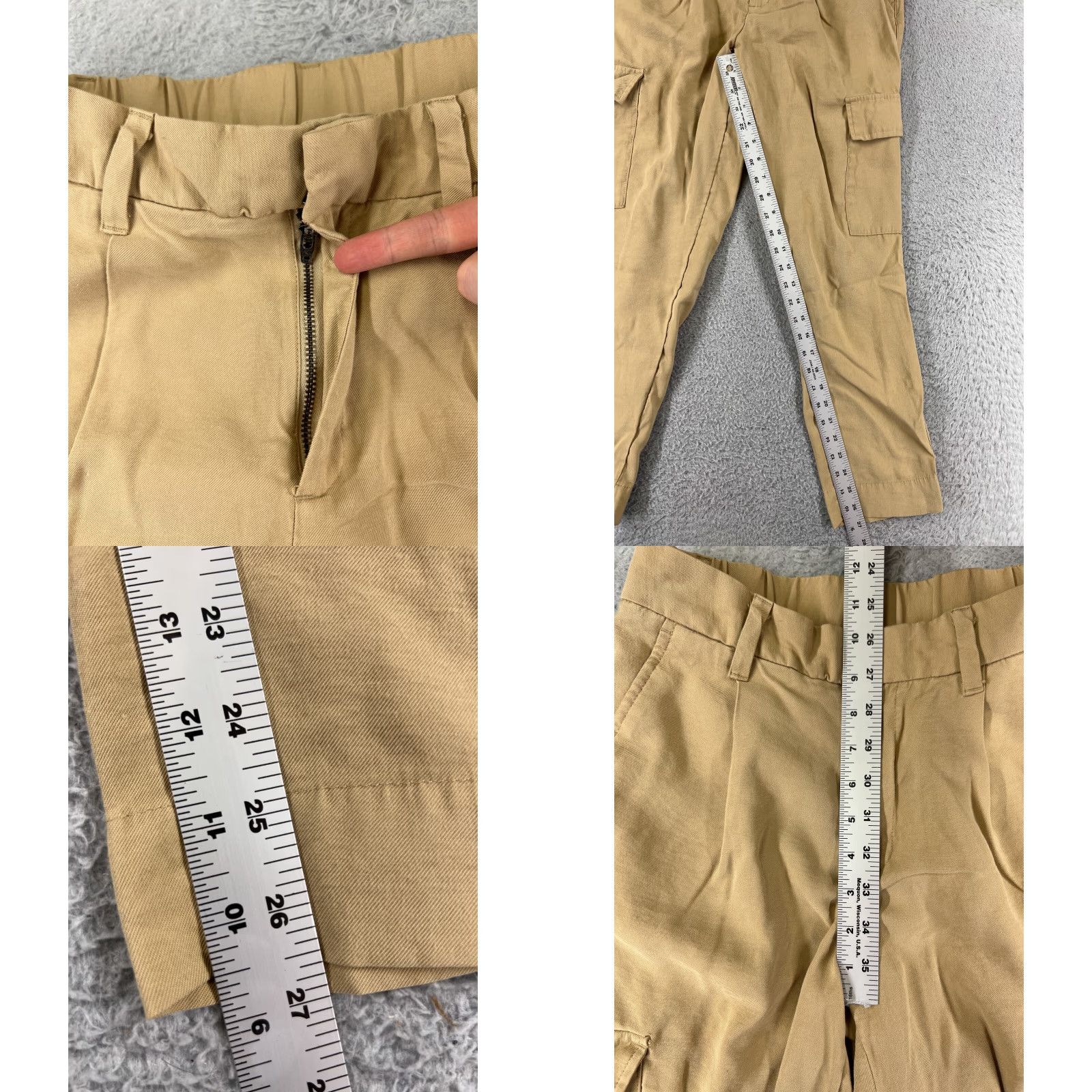 Vintage A New Day Pants Womens 4 Beige Khaki Cargo Rayon Polyester Blend 26x27 READ Size 27" / US 4 / IT 40 - 8 Thumbnail
