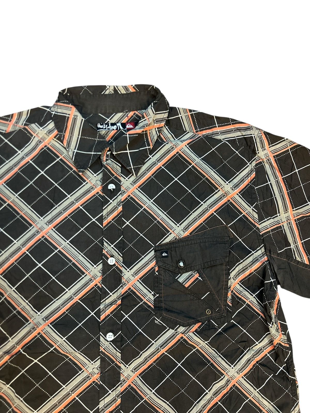 Quiksilver 🏄 Quiksilver Diagonal Plaid Short Sleeve Button-Up Shirt Size US L / EU 52-54 / 3 - 2 Thumbnail