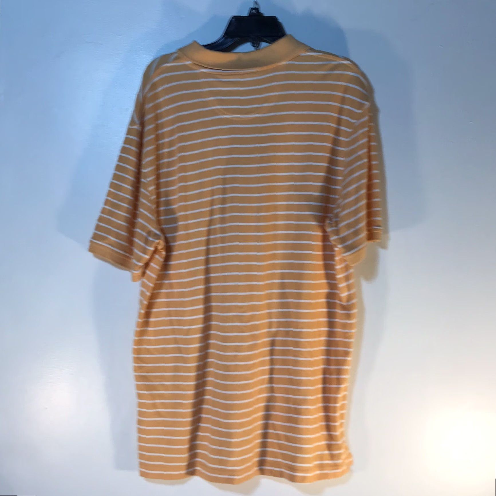 Izod IZOD Polo Shirt Mens Size L Orange/White Striped Short Sleeve Casual Lightweight Size US L / EU 52-54 / 3 - 3 Thumbnail