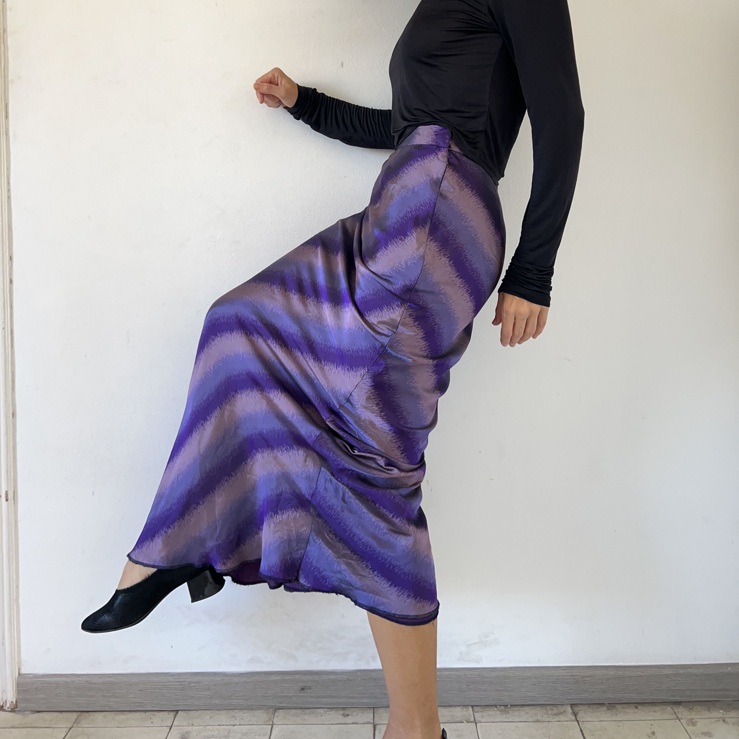 Vintage Vintage 90s Satin Maxi Skirt Size 28" / US 6 / IT 42 - 7 Thumbnail