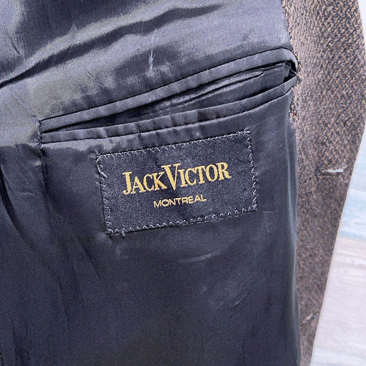 Jack Victor Jack Victor Wool Luxe Tweed Sport Coat Jacket Taupe Brown 42 Size 42R - 7 Thumbnail