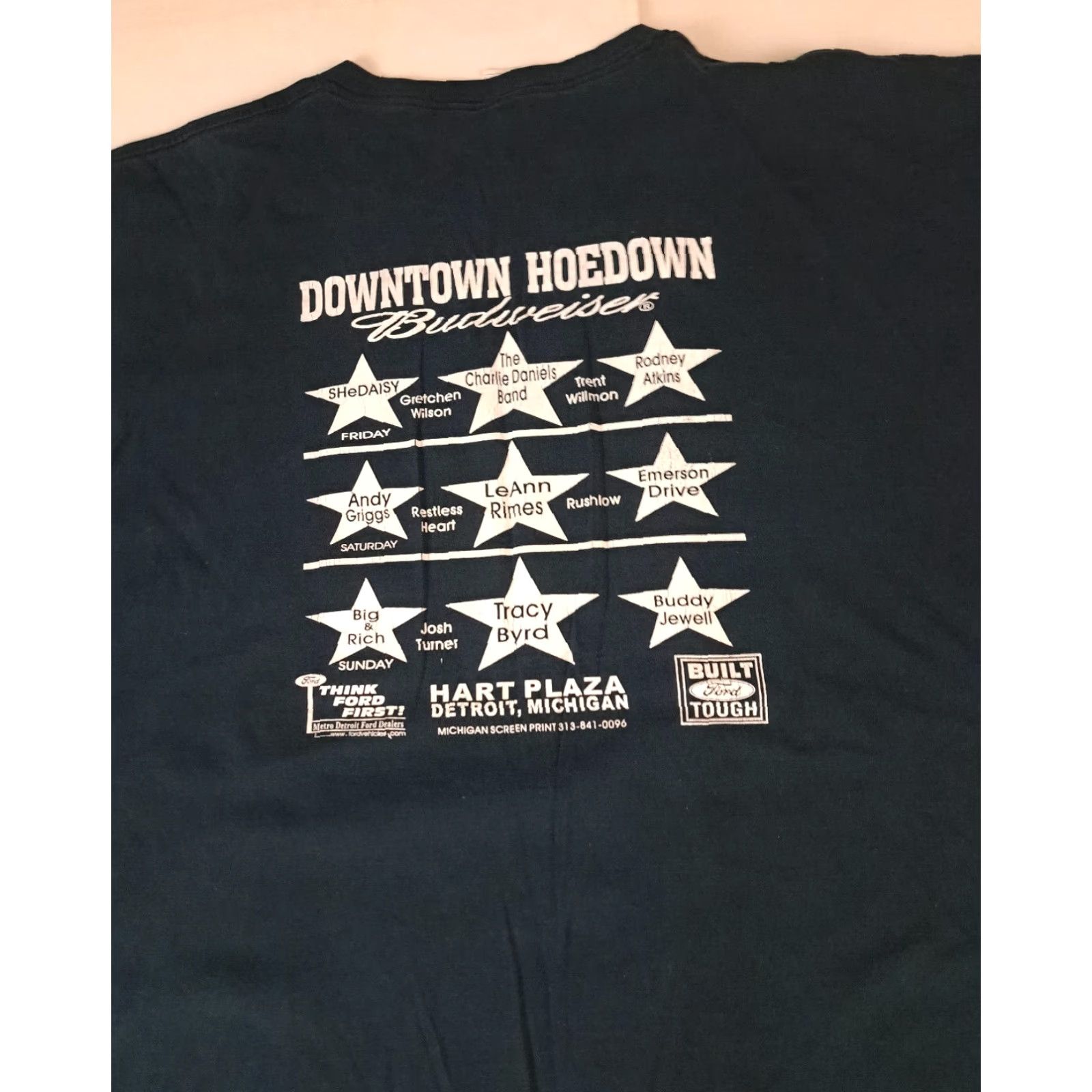 Fruit Of The Loom VINTAGE Detroit 2004 Hoedown Country Music Show T-Shirt 3XL Black Mens Short Sleeve Shirt Size US XXL / EU 58 / 5 - 6 Thumbnail