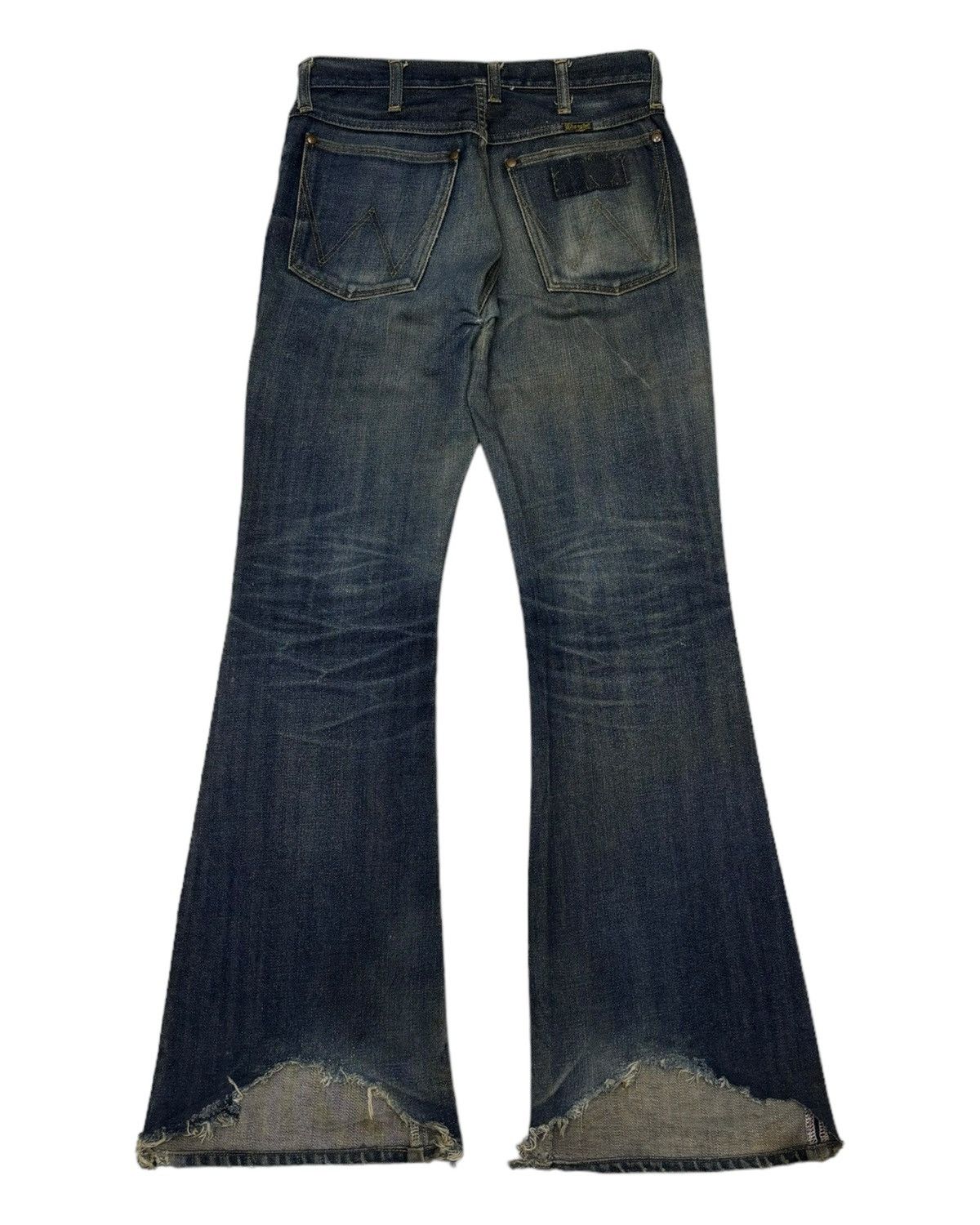 If Six Was Nine FLARED🔥WRANGLER FLARE DISTRESSED DENIM BOOTCUT JEANS Size US 28 / EU 44 - 6 Thumbnail