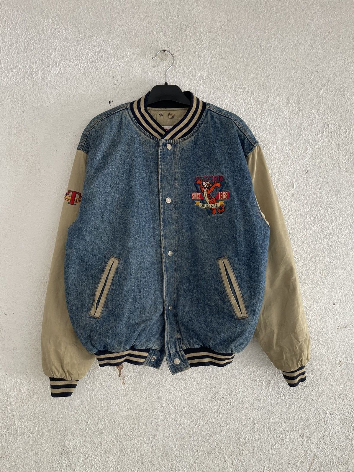 Disney Vintage Disney Store Tigger Denim Varsity Jacket Size US S / EU 44-46 / 1 - 2 Thumbnail