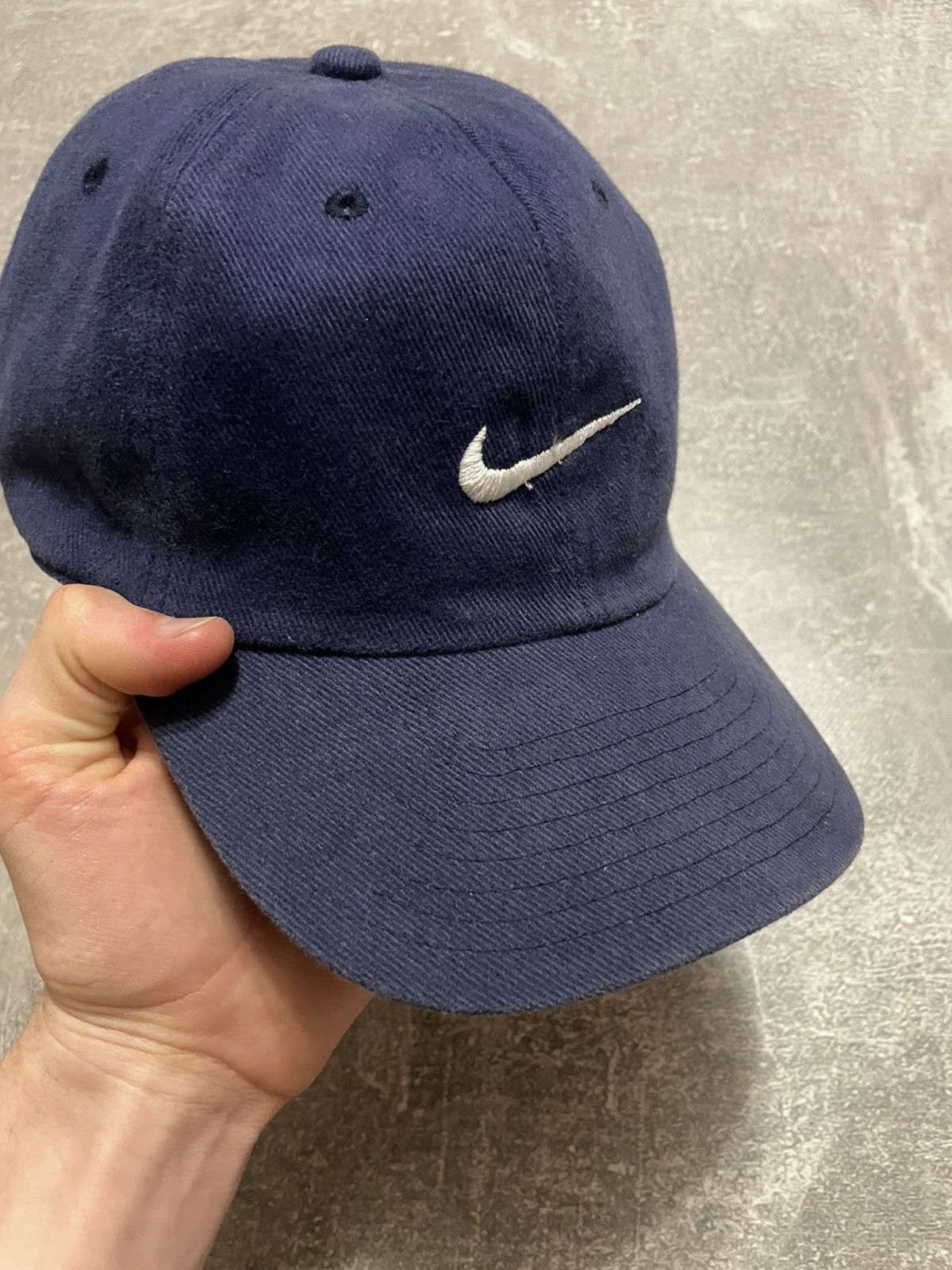 Nike × Vintage Vintage Nike Swoosh Logo Navy Blue Y2K Cap 90s Size ONE SIZE - 4 Thumbnail