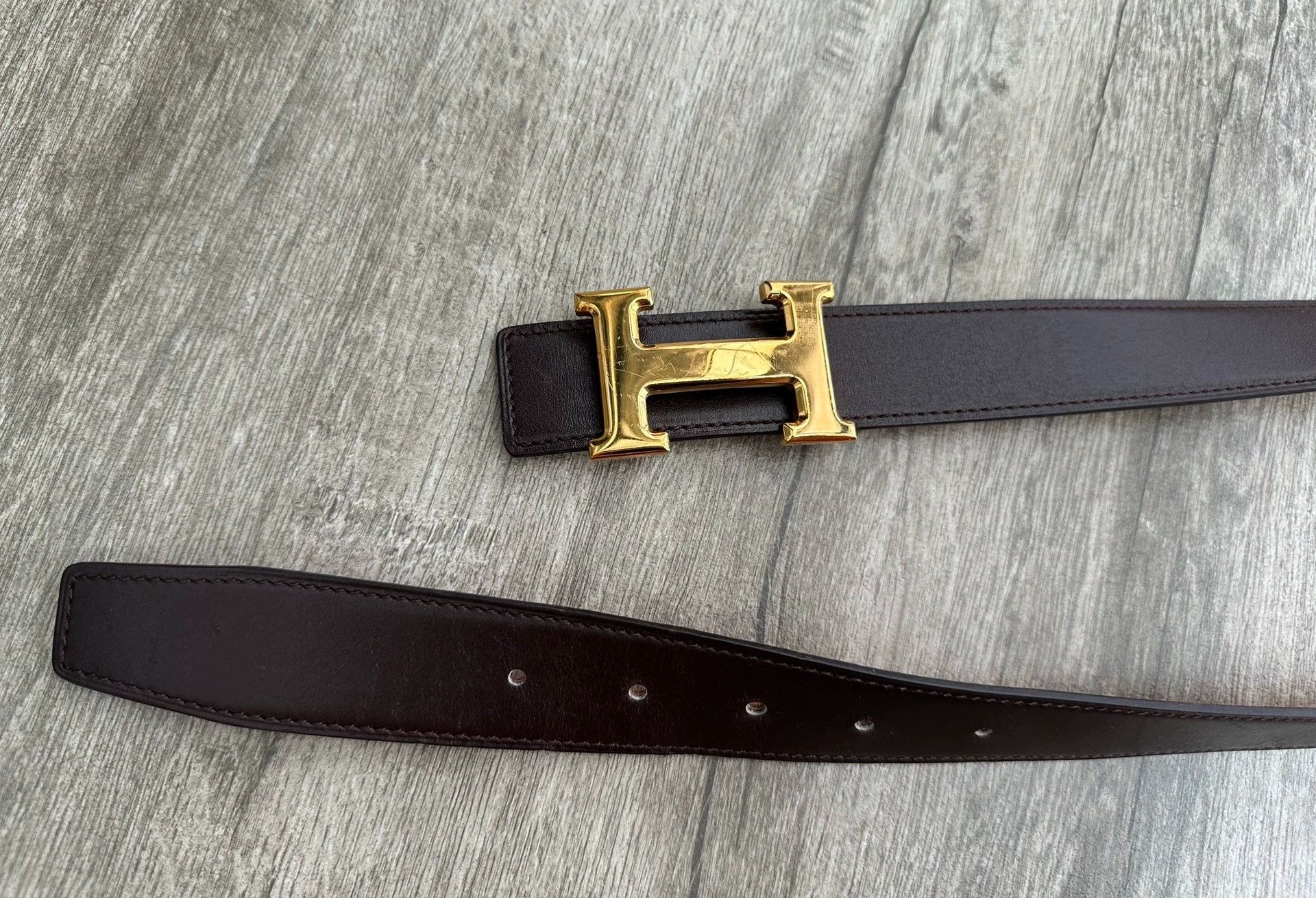Hermes Hermes H Buckle Gold Belt 85cm Good Size ONE SIZE - 2 Thumbnail