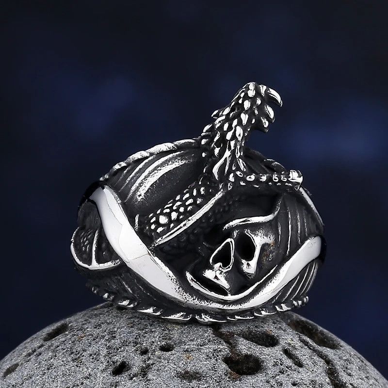 Japanese Brand × Jewelry × Vintage The Skull With Snake Ring Size ONE SIZE - 1 Thumbnail