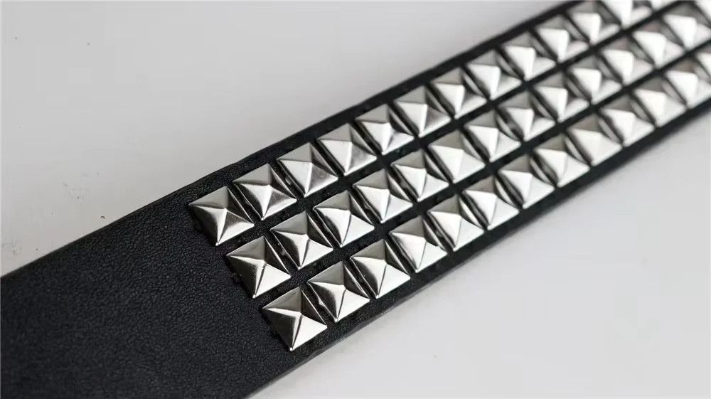 Jewelry Square Bead Rivet Belt Metal Pyramid Belt Size ONE SIZE - 3 Thumbnail