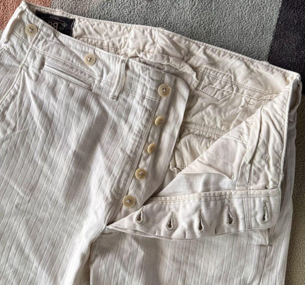RRL Ralph Lauren RRL Ralph Lauren Double RL White Herringbone Pants K22 Size US 31 - 3 Thumbnail