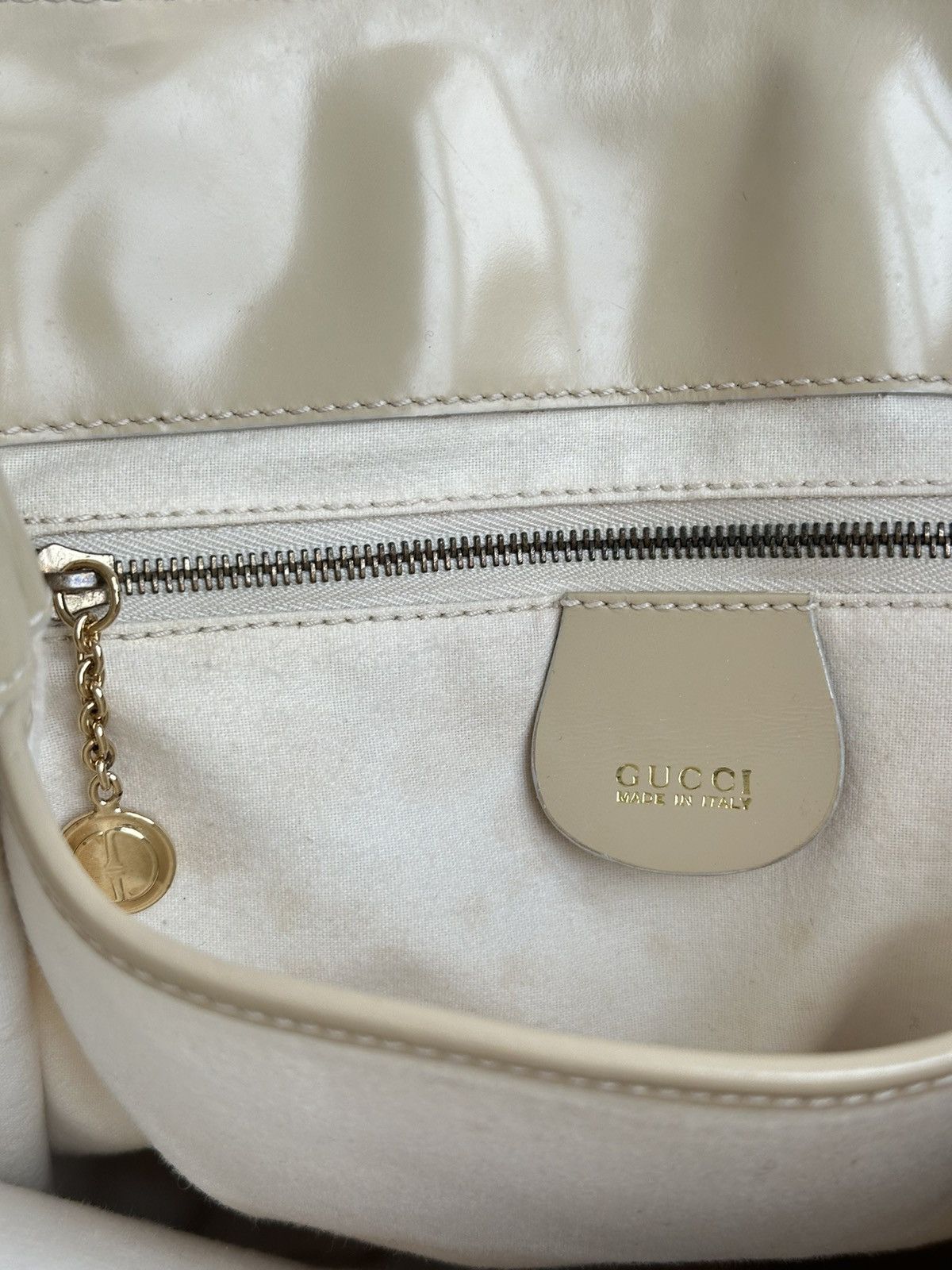 Gucci Vintage Gucci Leather Beige Shoulder Hand bag 000 2404 0503 Size ONE SIZE - 9 Thumbnail