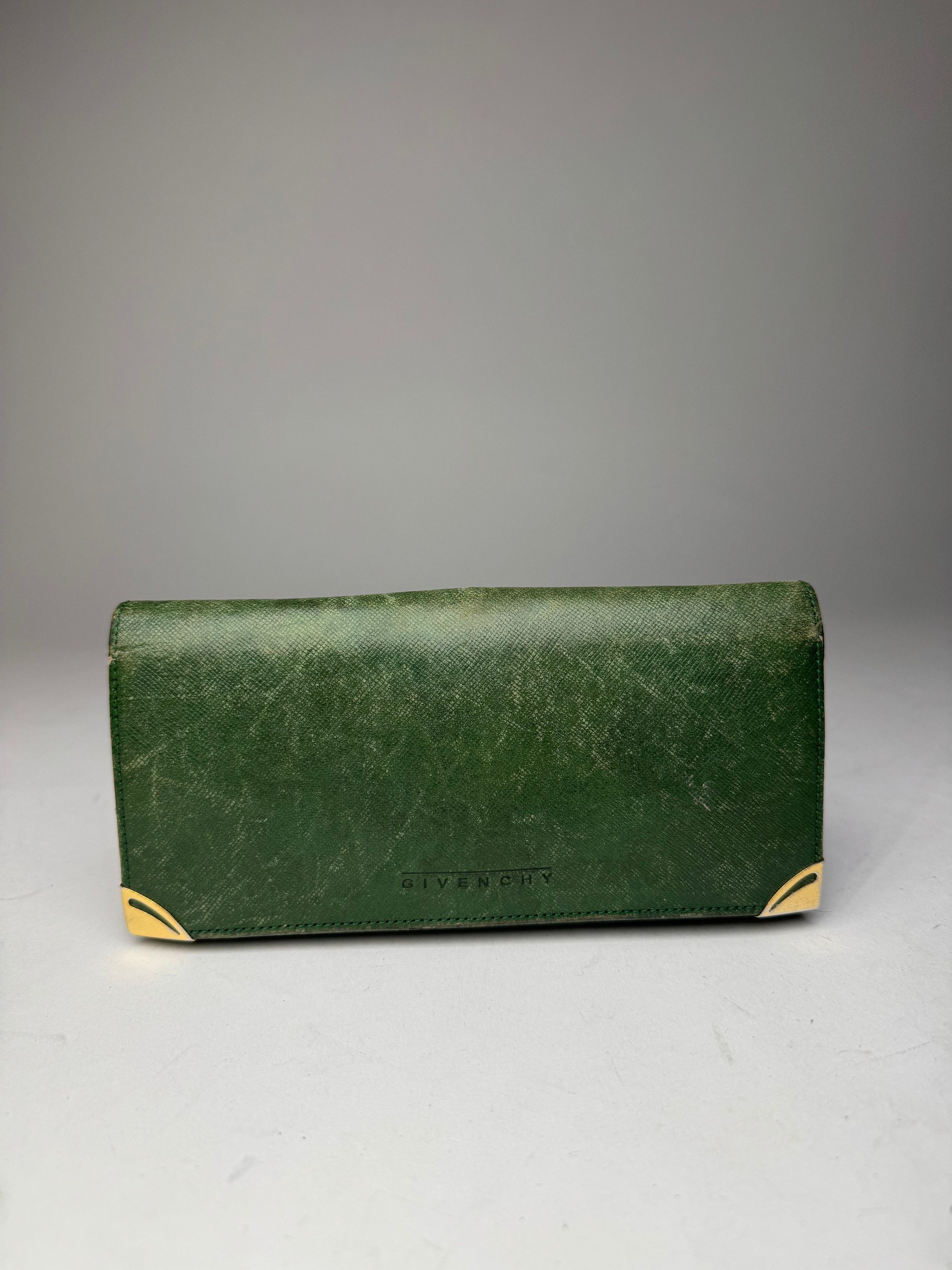 Givenchy Vintage Leather Wallet Green Size ONE SIZE - 1 Thumbnail