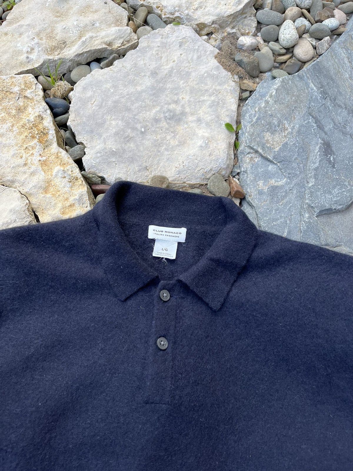 Club Monaco Club Monaco 100% Italian cashmere knit polo tee sweater Size US M / EU 48-50 / 2 - 10 Thumbnail