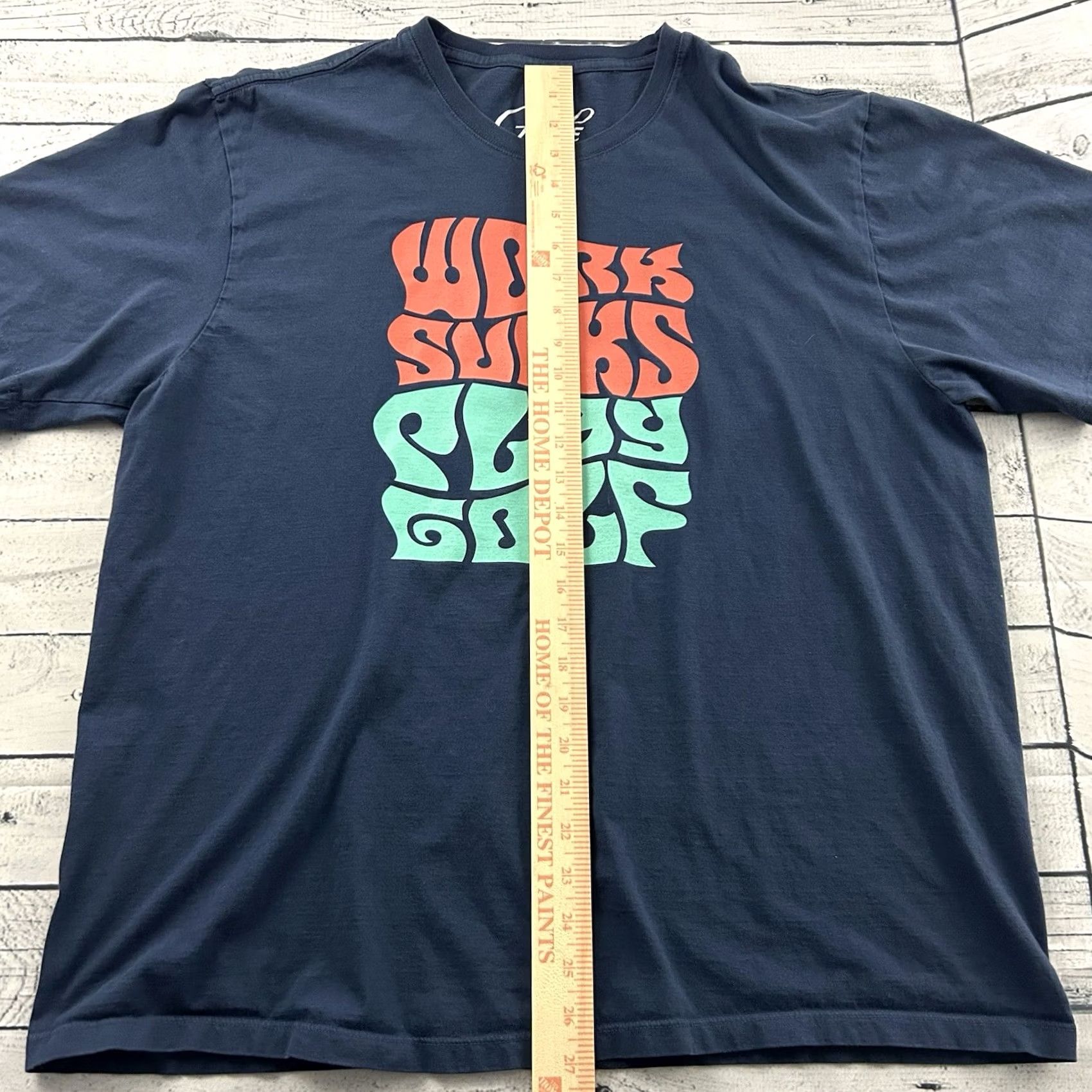 Vintage Fade Golf Work Sucks Play Golf Short Sleeve T Shirt Men's XL Blue Size US XL / EU 56 / 4 - 3 Thumbnail