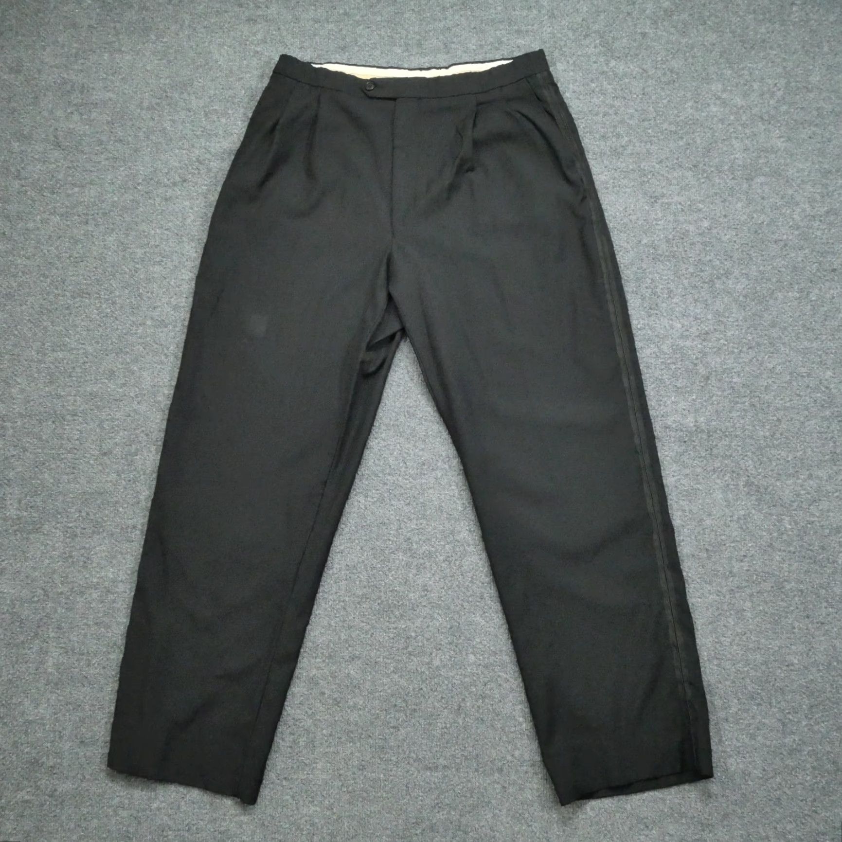 Vintage VINTAGE Zanieri Pants Mens 32x30 Black Dress Slacks Wool Straight Classic Front Pleated 30 In Inseam Mens Regular Size 32 Black Dress Pants Size US 32 / EU 48 - 2 Thumbnail